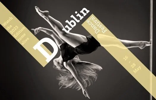 Dublin Dance Festival mailer mock-up for Typography I 🪩  This is a flyer that has information provided on all sides, forcing the viewer to take a closer look. It opens into a poster (the first slide) that the consumer can hang on their wall.