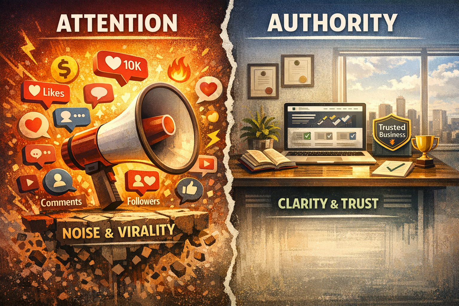 Authority vs Attention: The Difference Most Founders Miss