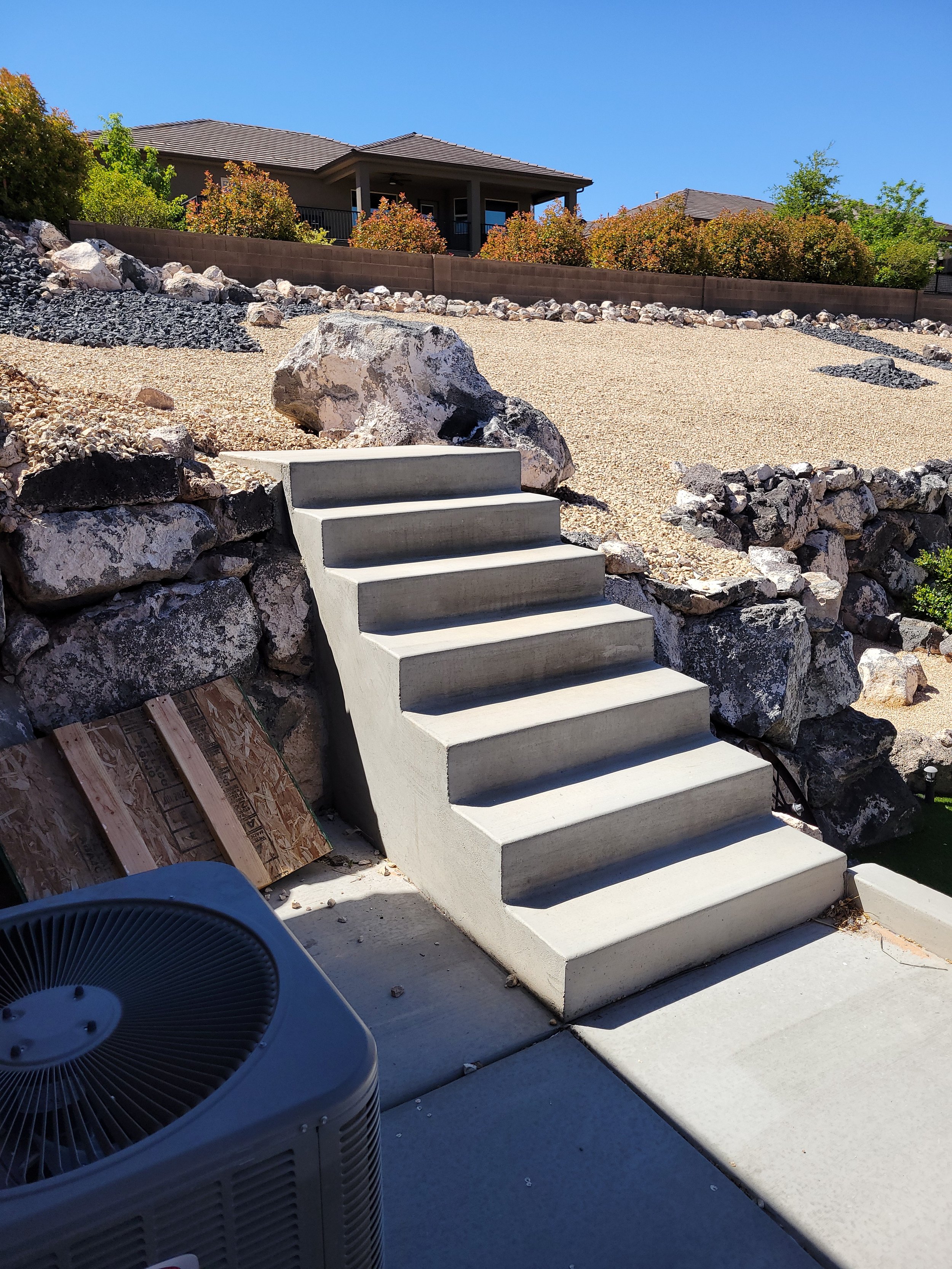 New Concrete and Stairs to Upper Property Level
