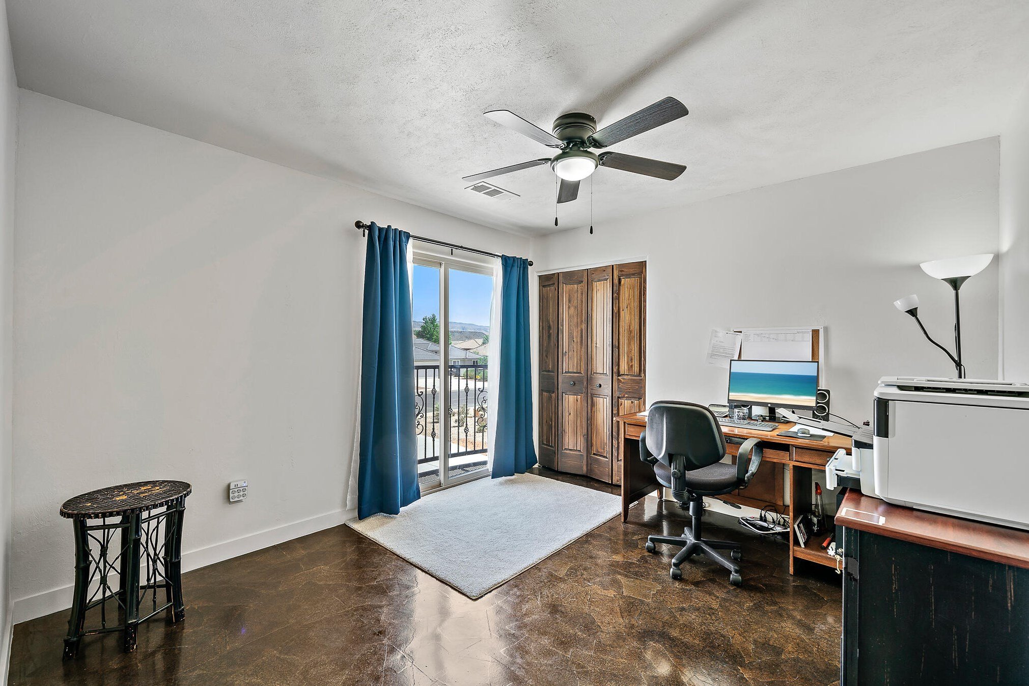 office, bedroom, Juliet Balcony