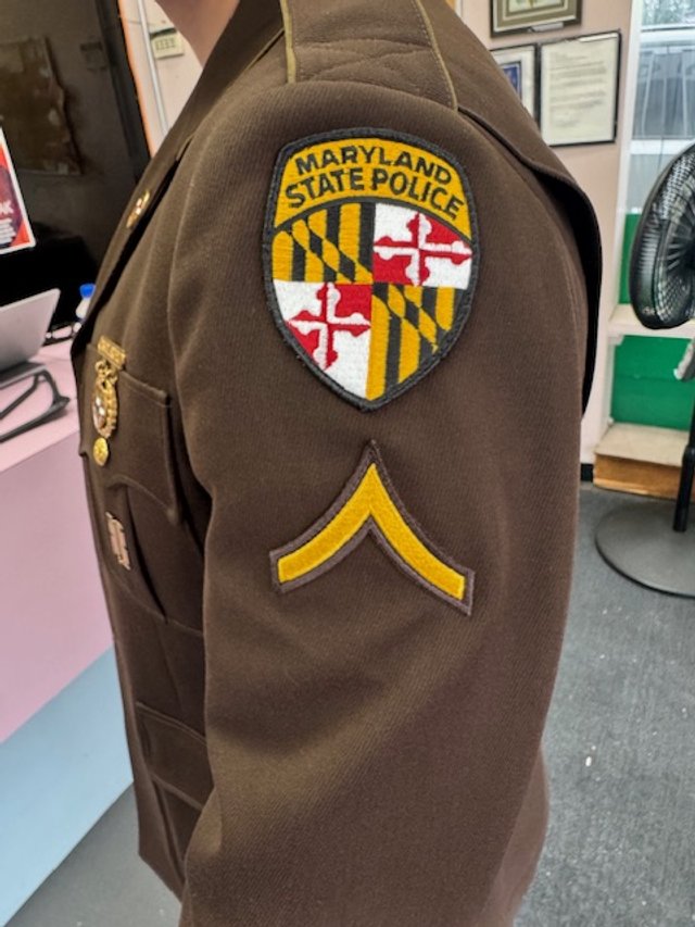 Maryland State Police uniform patch embroidery completed in-house by Pressed Society in Parkville Maryland
