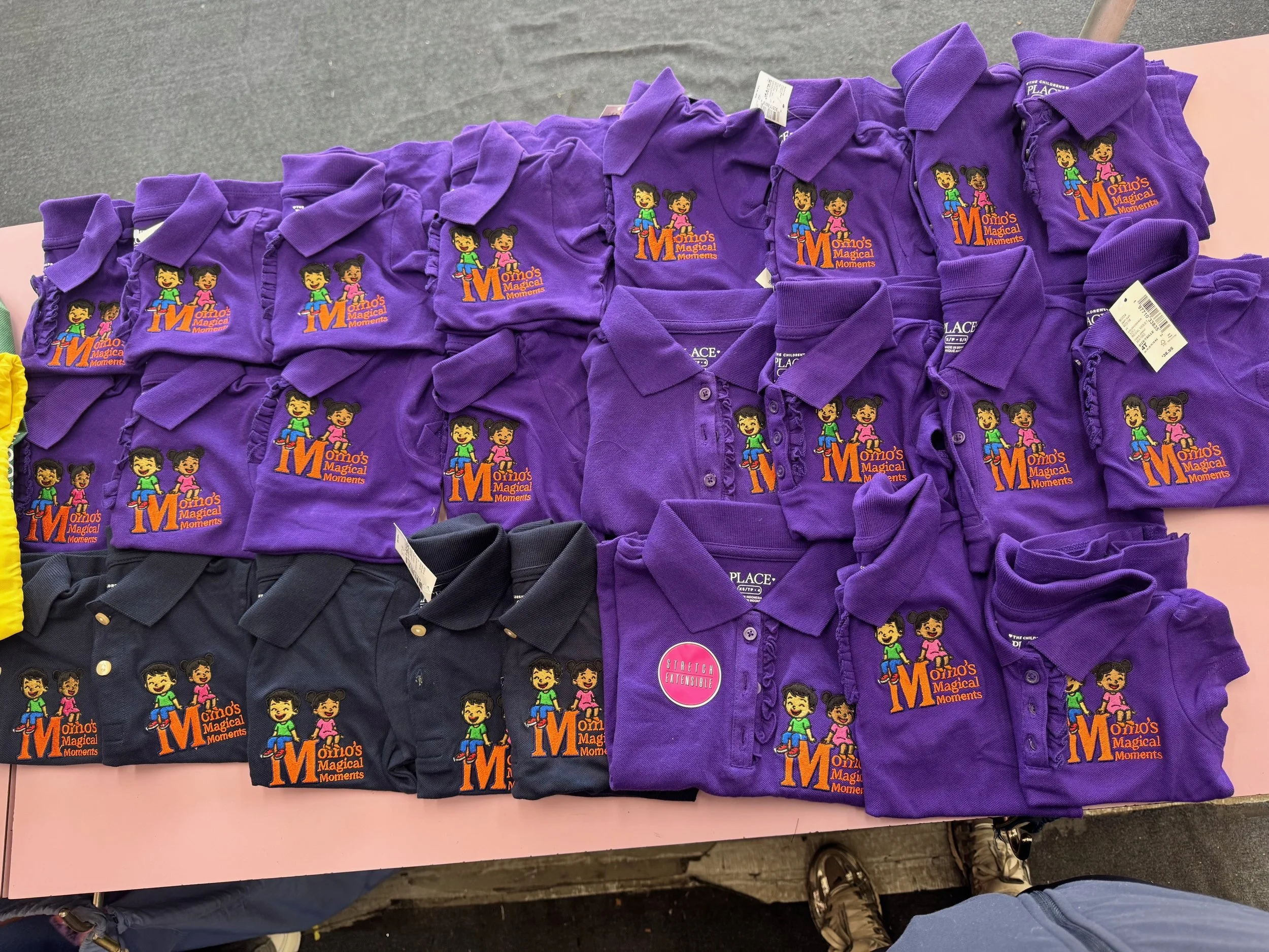 Bulk embroidered hoodies for a school order completed by Pressed Society in Parkville Maryland