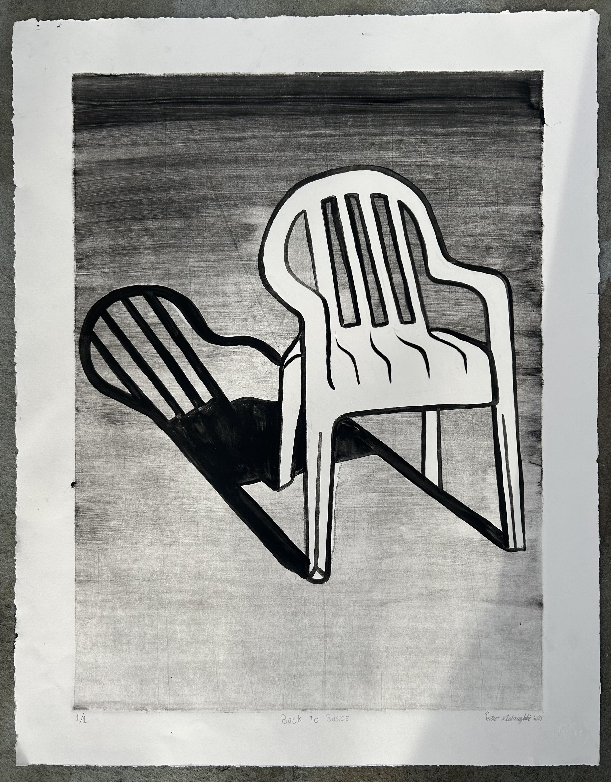 "Back to Basics" - Plexiglass Monoprint - 18x24in