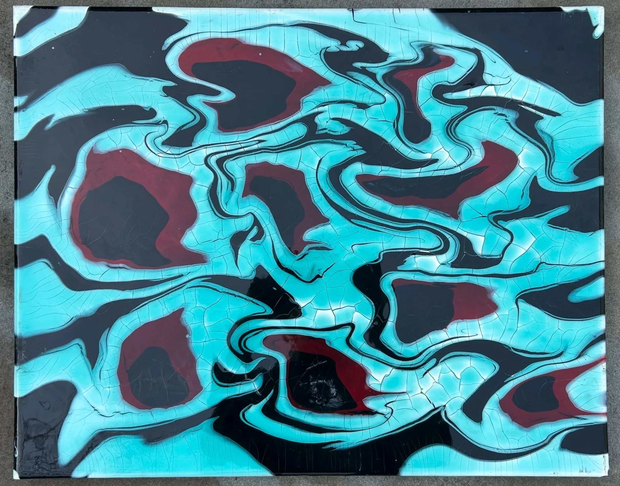 Acrylic Pour and Resin - 18x24in - 2022