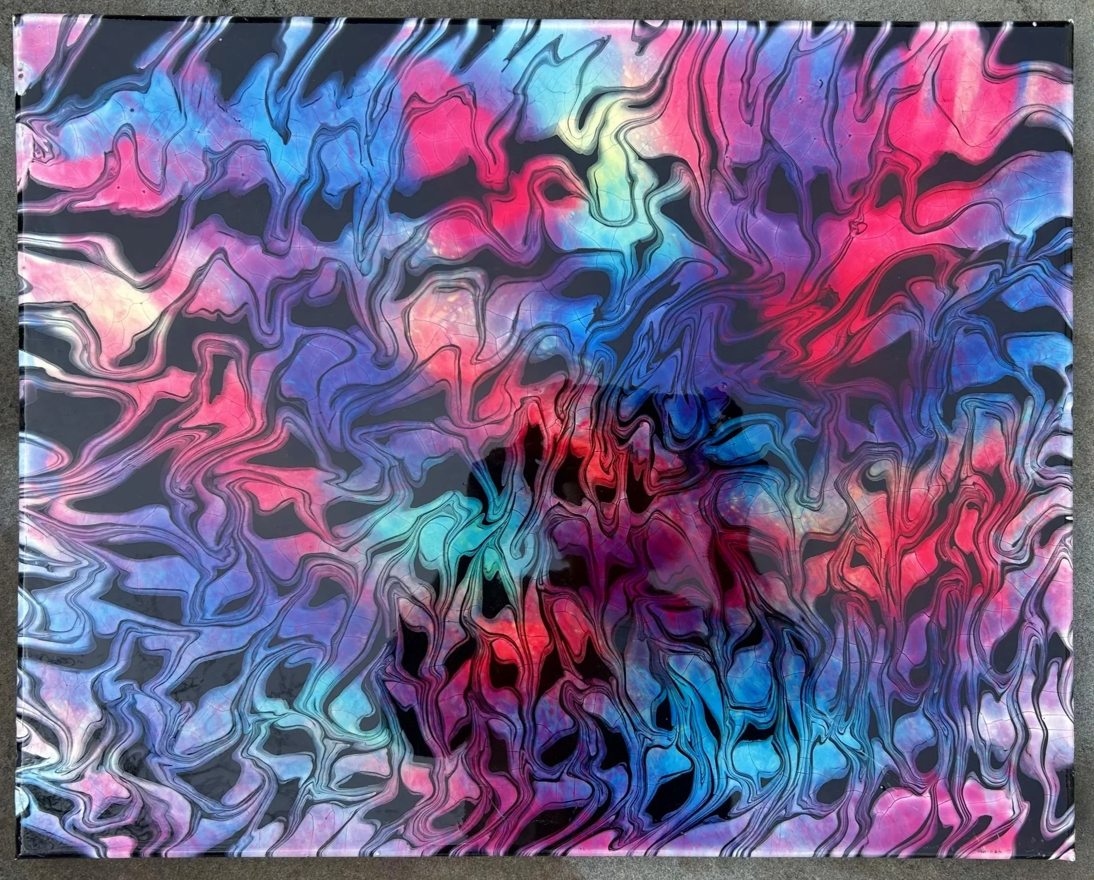 Acrylic Pour and Resin - 18x24in - 2022