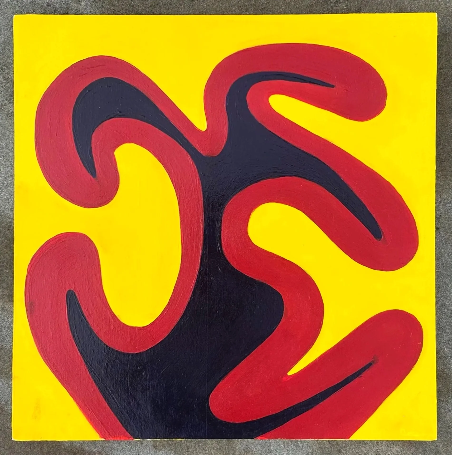 "Flower One" - Acrylic on wood - 12x12in