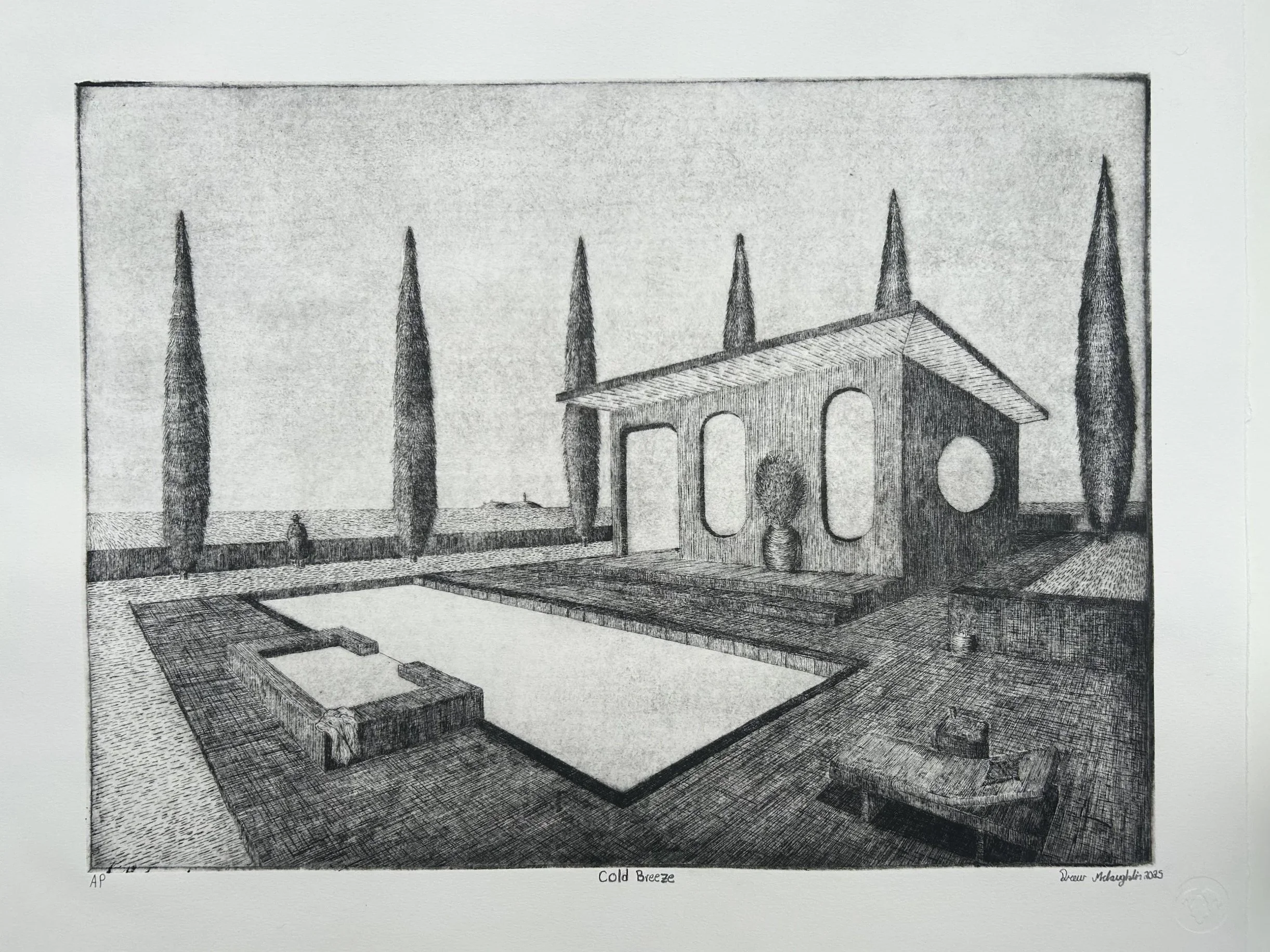"Cold breeze" Etching - 18x24in.
