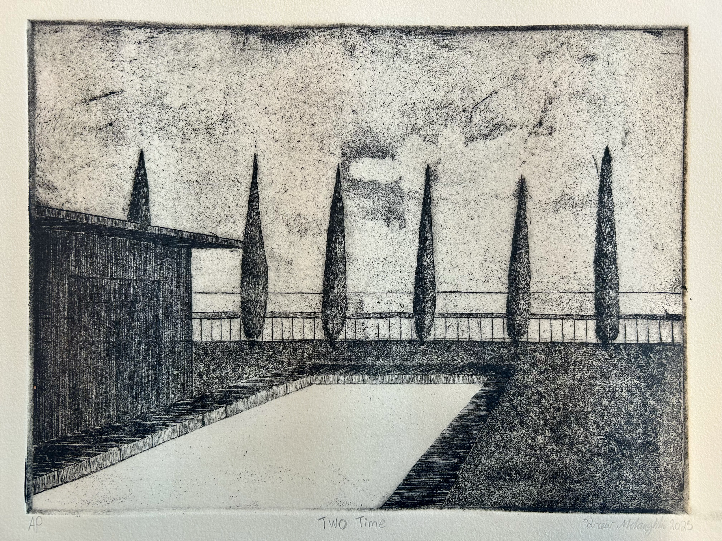 "Two Time" - Etching from zinc - 9x12in.