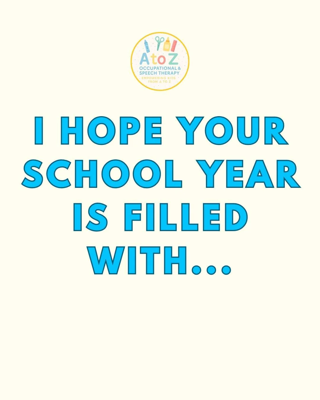 I hope your school year is filled with all the little things that make an OT or speech provider's life easier, from abundant documentation time and successful co-treats to kids who don't eat the therapy materials. What would you add to the list?

#ba