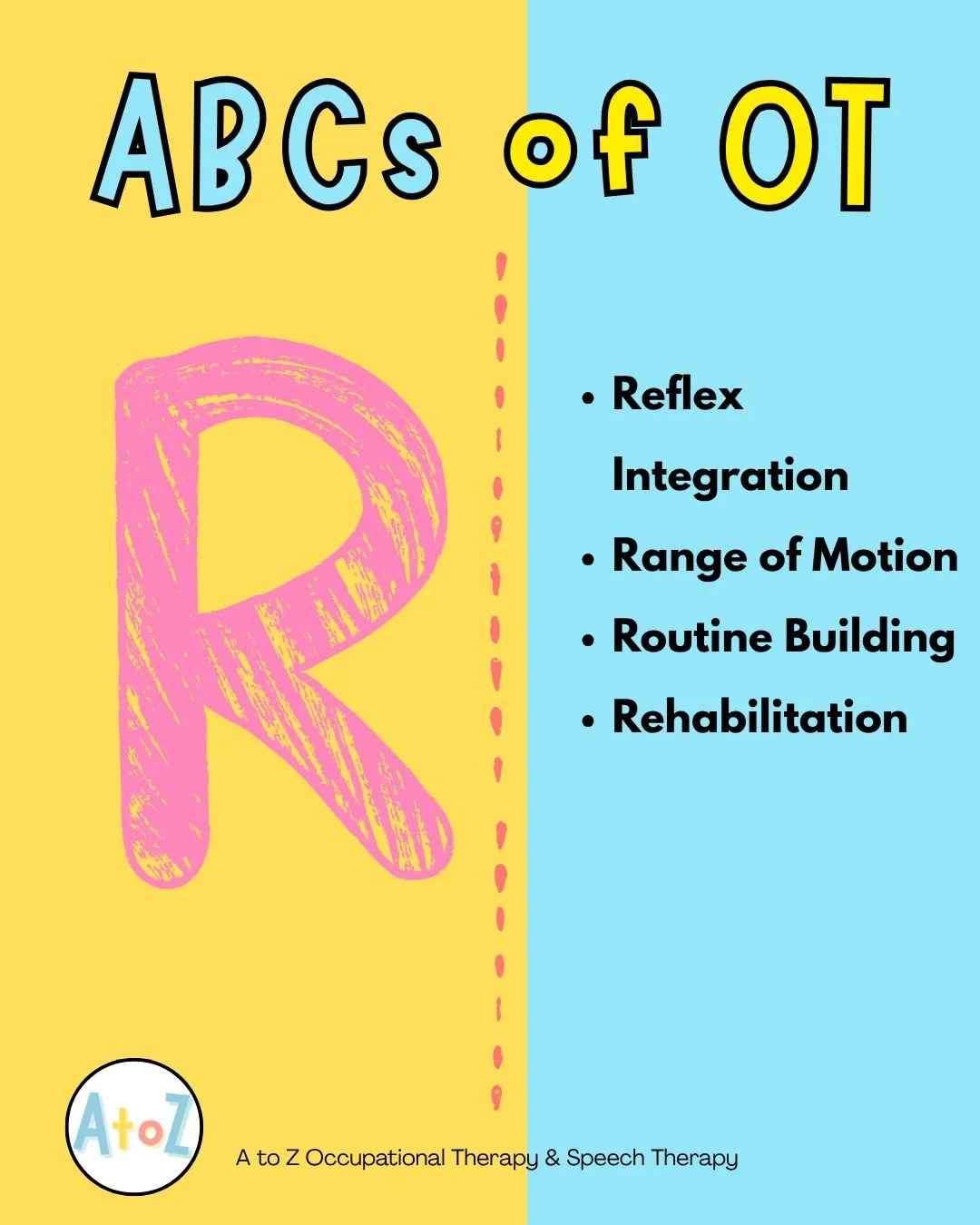 In Occupational Therapy, we look at the patterns of movement and the structure of your day. Here is how the R&rsquo;s of OT help our clients reach their goals:

1️⃣ Reflex Integration
We are all born with "primitive reflexes"&mdash;automati