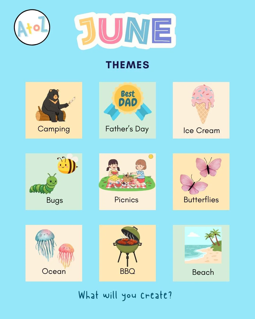 Here are some more ideas for treatment sessions for this month. 

Let me know if there is something that I forgot!

#AtoZOTST #occupationaltherapy #speechtherapy #SLP #OT #Junecrafts