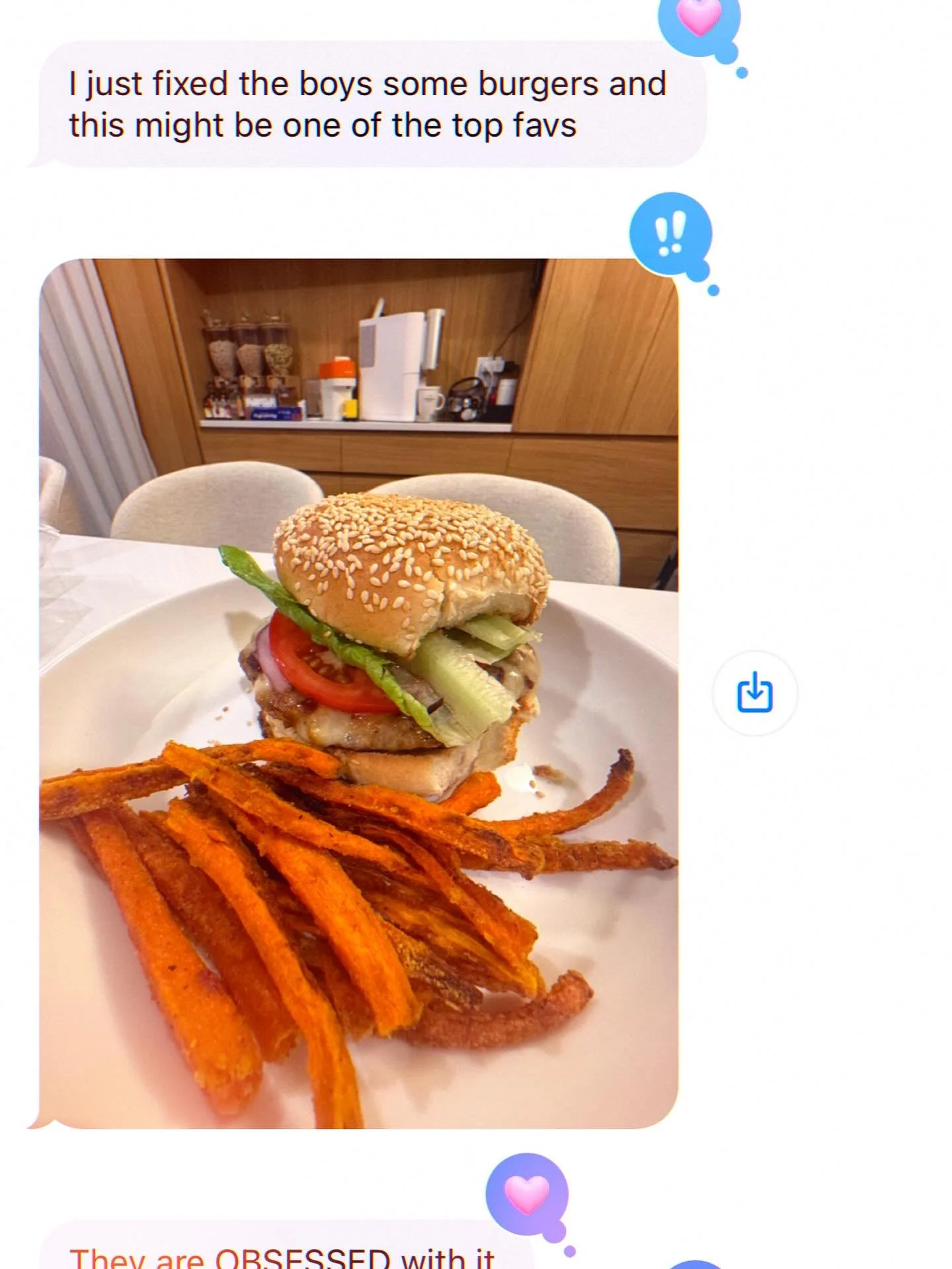 I❤️getting these texts from happy clients!!! 🦃 🍔 🥕 🍟 #happyclients #happychef #turkeyburgers #crispycarrotfries #mealprep #privatechefnyc #nycprivatechef