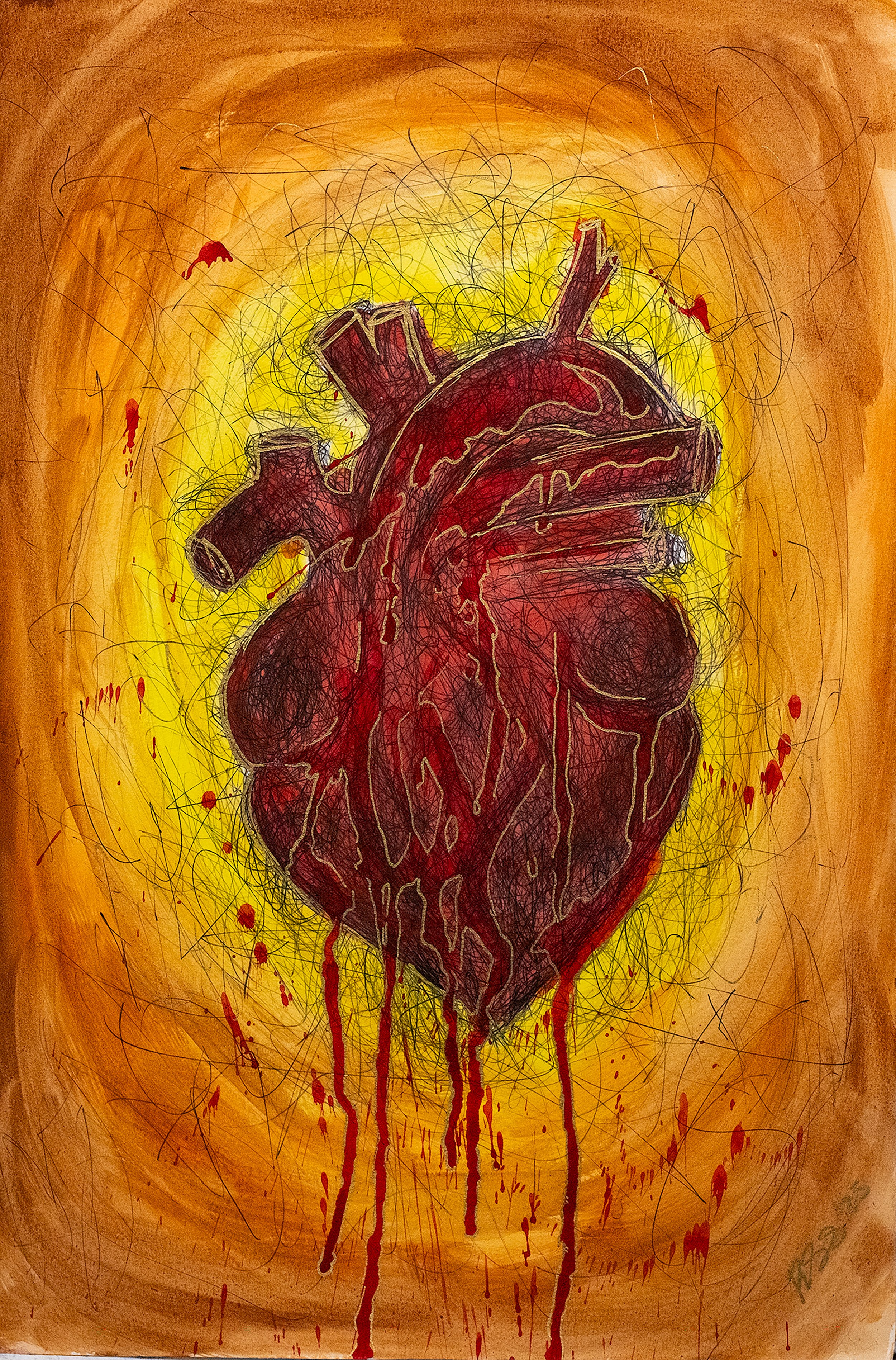 Scribble Heart 2025
Watercolor and pen on paper
11"x14"