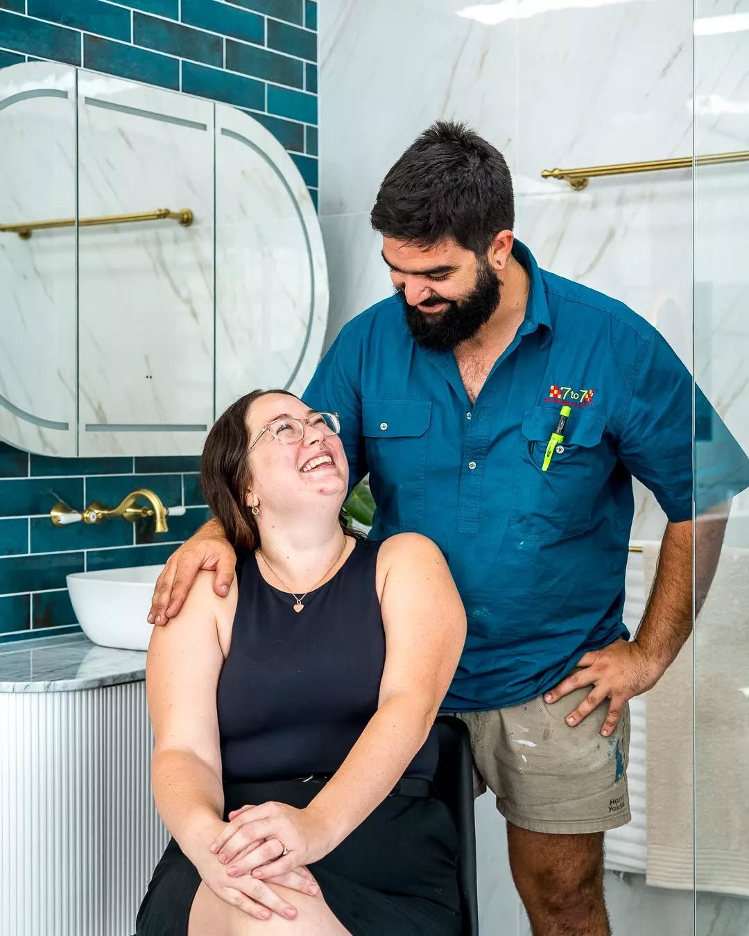 Misty and Fonzie keep things running smooth on site and at home. This business is truly family built. #FamilyBusiness #Team7to7 #BathroomRenovationsBrisbane #TradieCouple #NorthLakesBathrooms