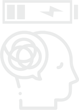 Illustration of a confused, tired, fatigued and mentally exhausted human.