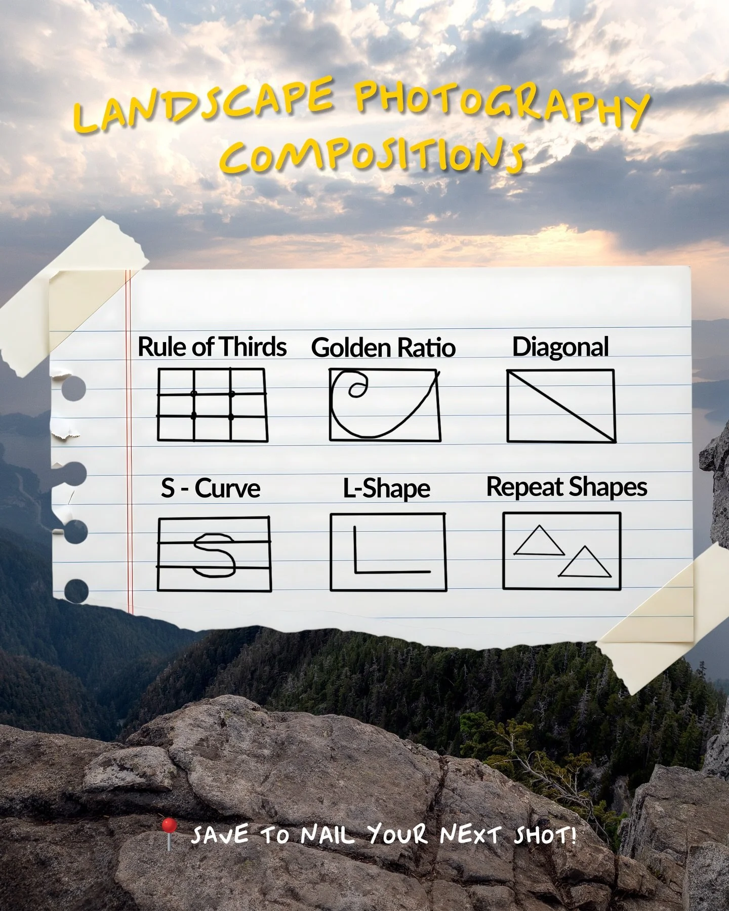These are some of compositions that I try to look for when shooting my landscape photos. Without a fundamental understanding of flow and depth, your images may lack the dynamic look to make it stand out. 

Next time you&rsquo;re out shooting, try loo