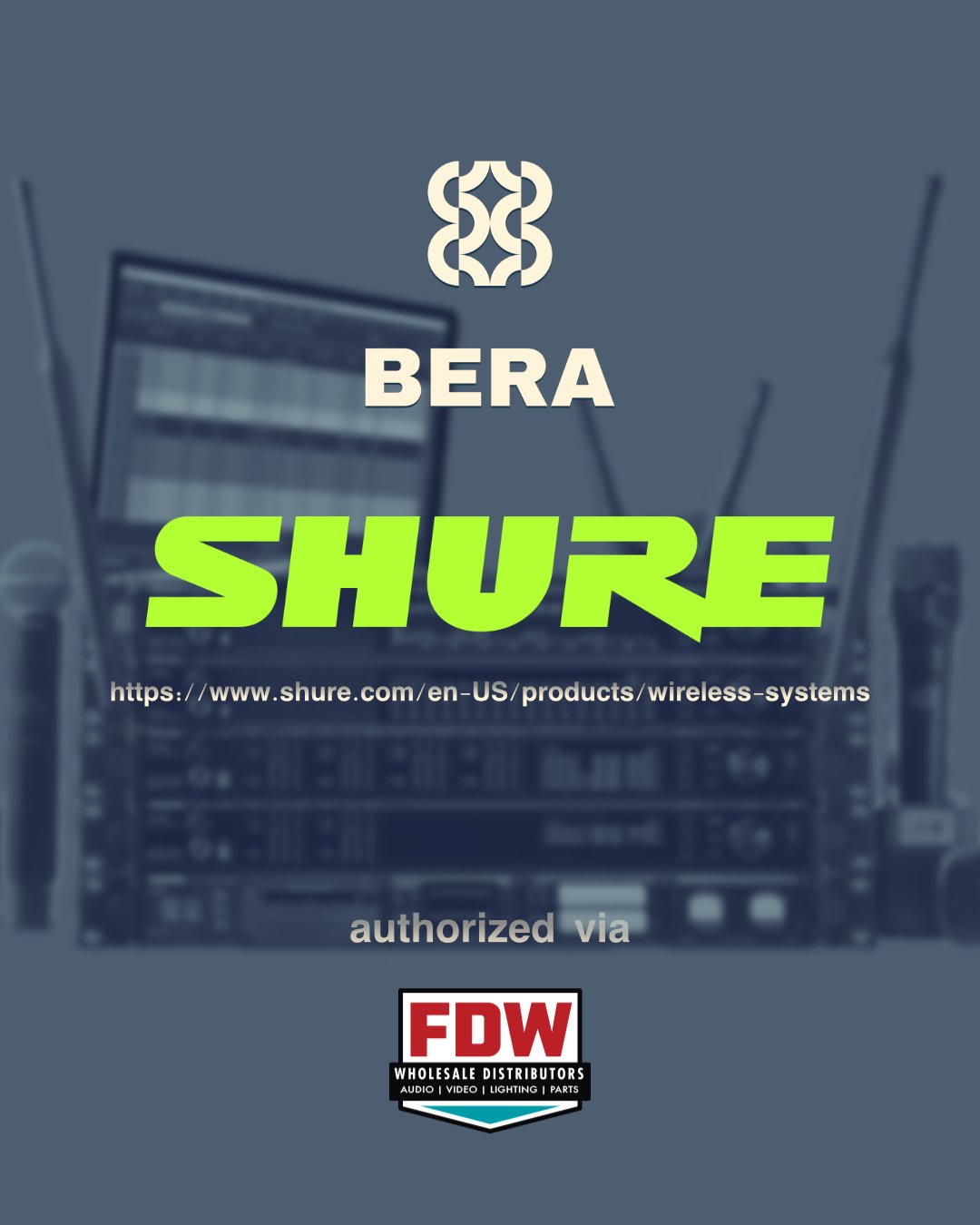 Shure Audio: Authorized procurement and network topology design for Shure professional wireless systems. Specified for corporate and entertainment infrastructure by BERA Solutions, Savannah.
