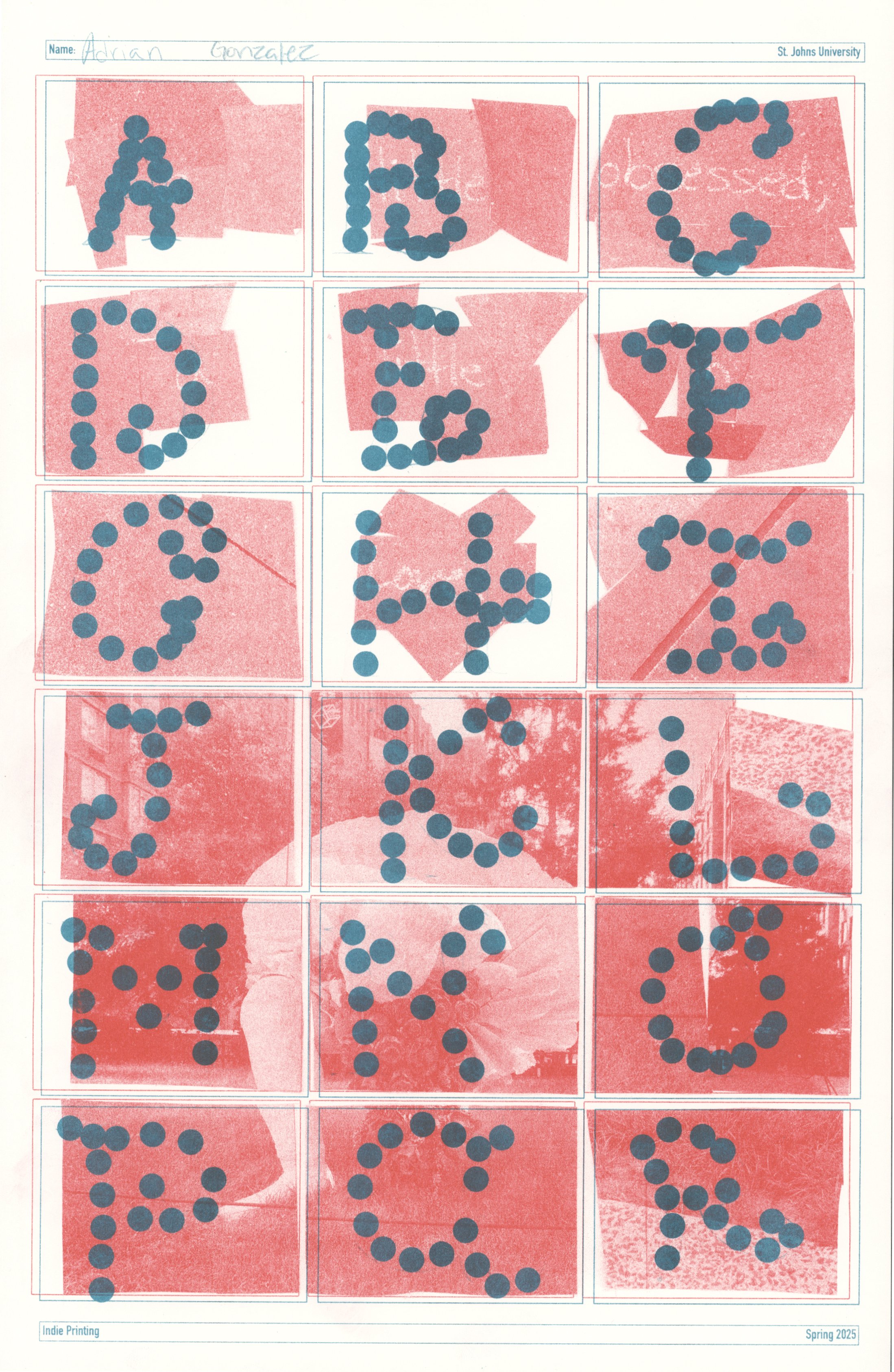 "Collage and Combined Letterforms"
Riso Print