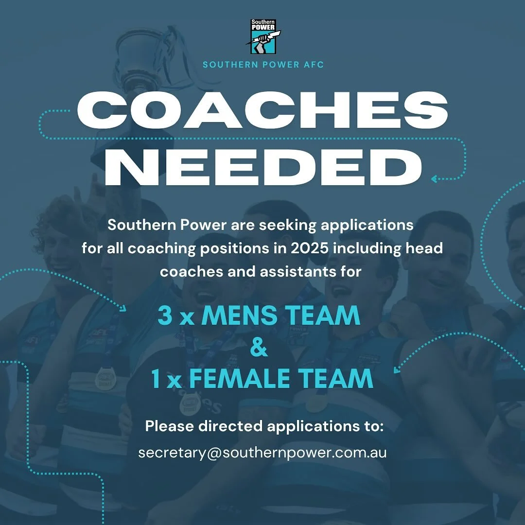📣 2026 COACHES NEEDED

Southern Power are seeking applications for all coaching positions in 2025 including head coaches and assistants for 3 x Mens teams and 1 x Female team.

Please direct any applications to 

📧 secretary@southernpower.com.au 


