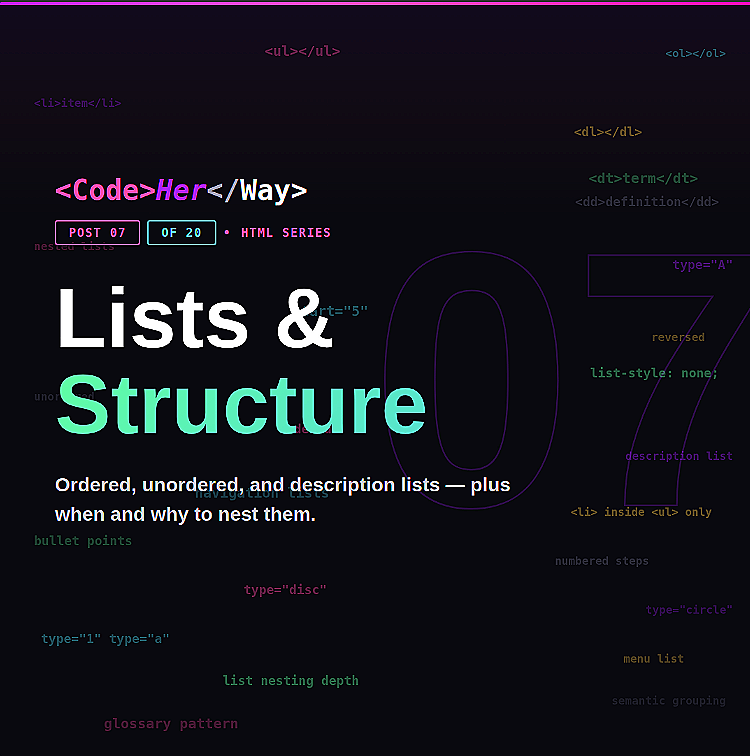 —HTML Series · Post 07:       HTML Lists