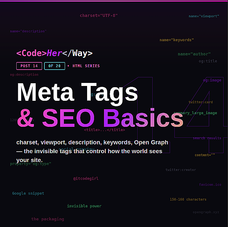 —HTML Series · Post 14:          HTML Meta Tags &amp; SEO