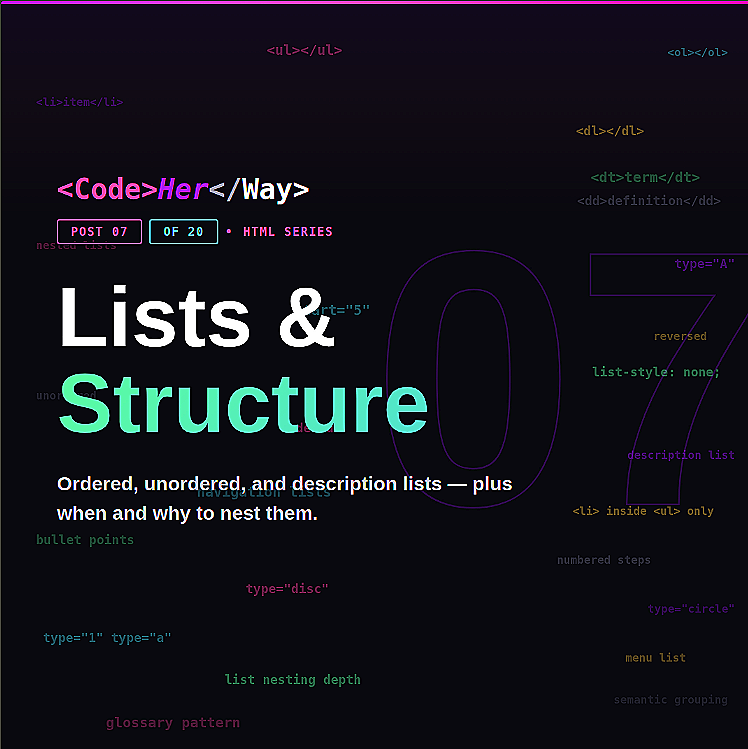 HTML Lists and Structure