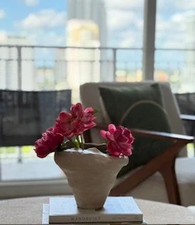 Organic shape vesse, hand-coiled clay