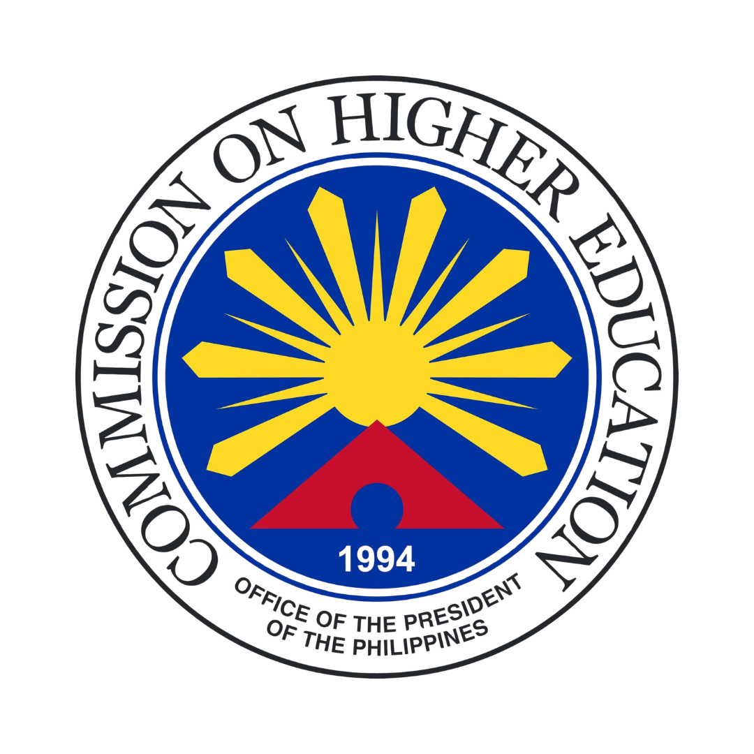 The emblem of the Commission on High Tension Built Environment featuring a yellow sunburst, red triangle, blue background, and black circular border with text.