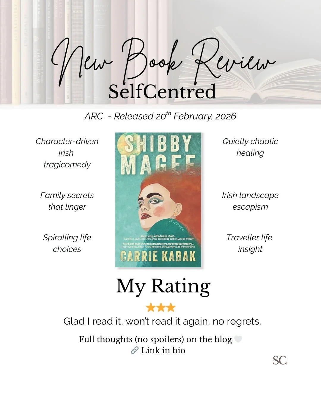 A special thank you to the author @carrie.kabak.writes for an ARC in exchange for an honest review. 

While the story follows Shibby (and her twin sister Dorah, to a lesser extent), it was the supporting cast that really drew me in. From Benny Magee 