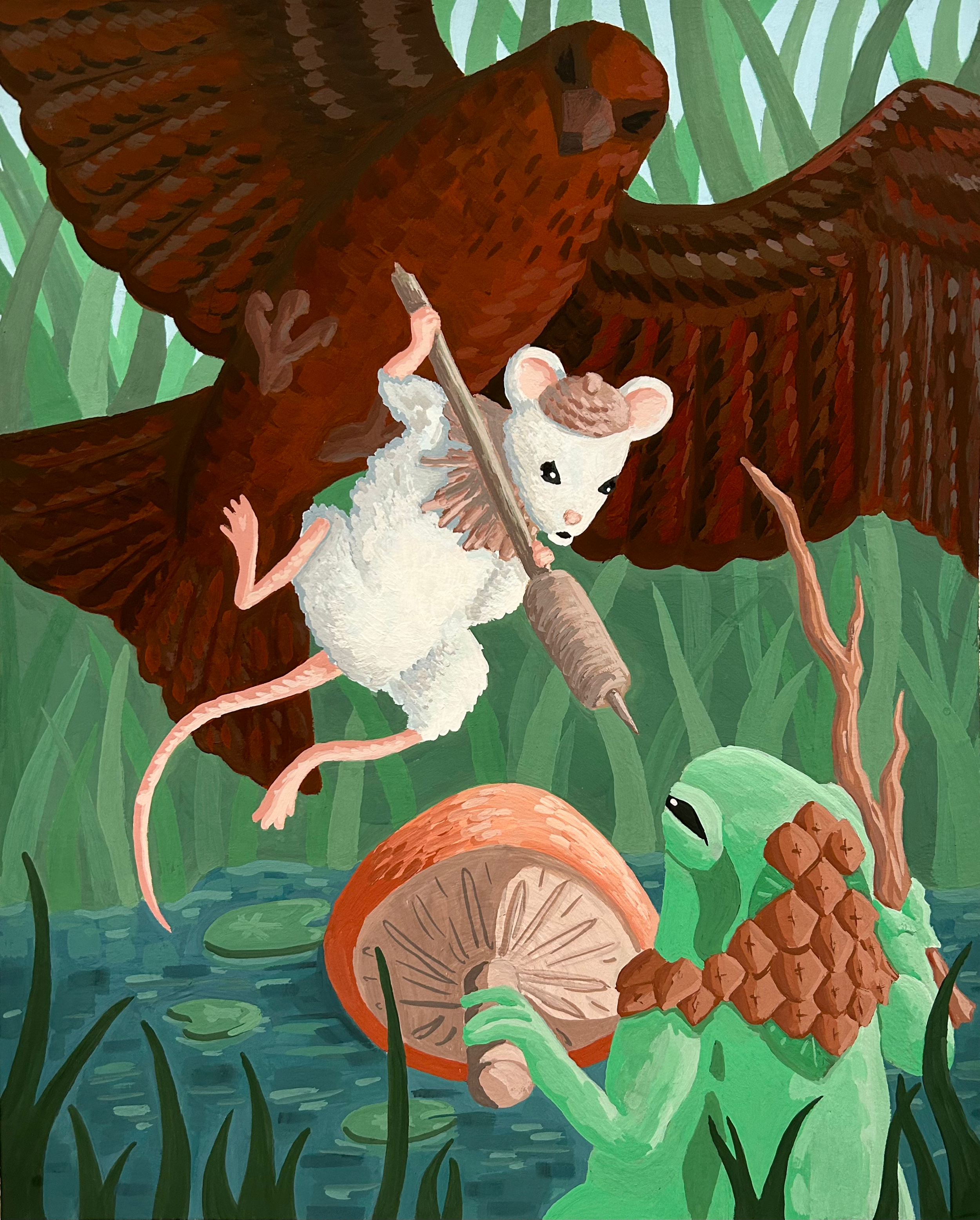 The Frog and The Mouse | Gouache | 2023