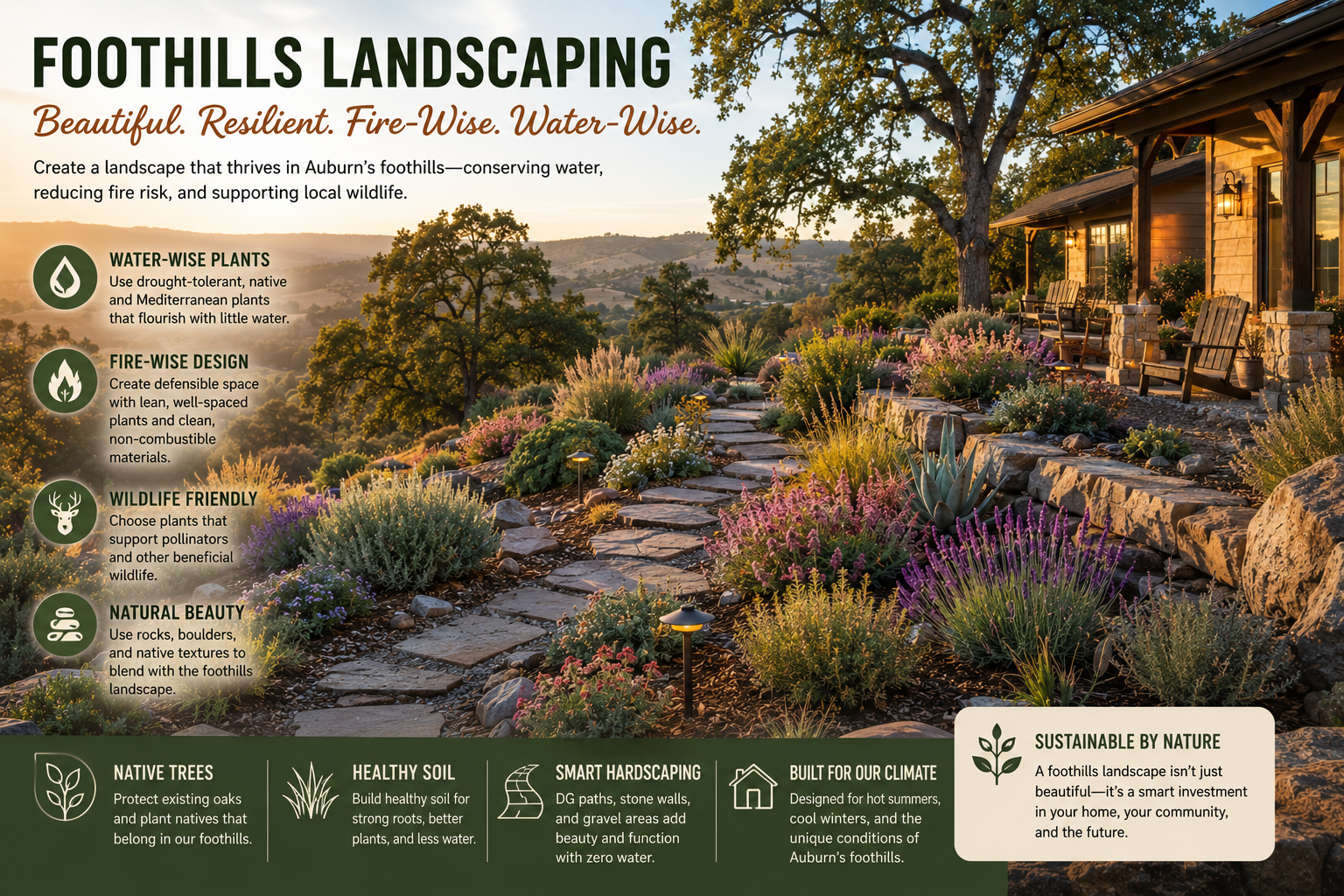 Landscaping in Auburn, CA: How to Create a Beautiful Yard That Thrives in the Foothills
