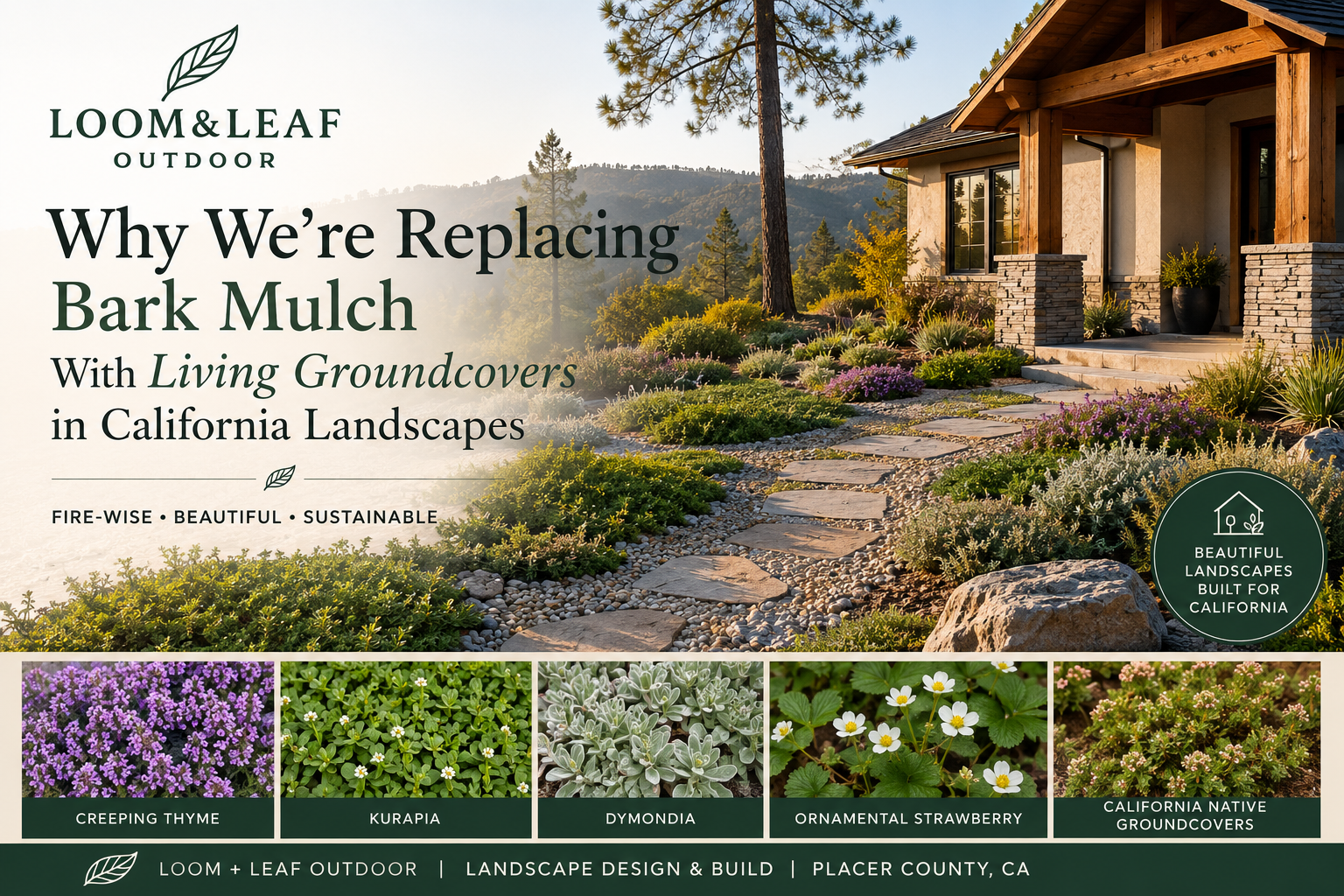 Why We're Replacing Bark Mulch With Living Groundcovers in California Landscapes