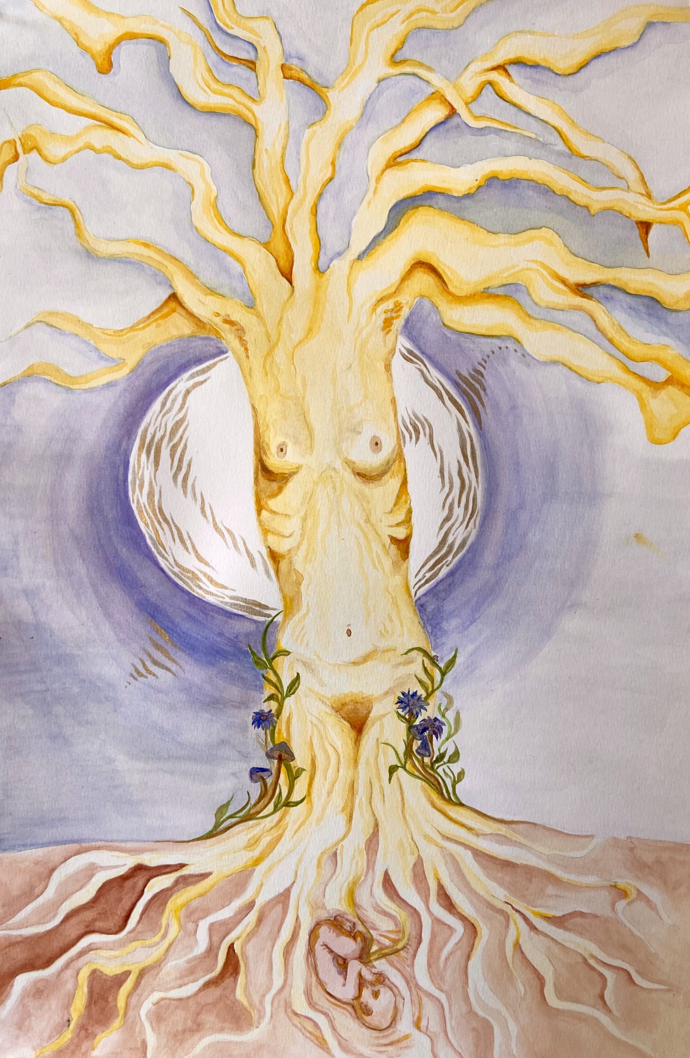 'cyclical' diptych, watercolor, 24 x 18"