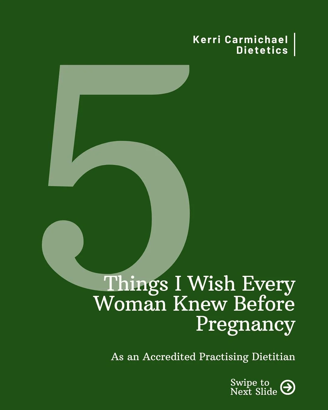 Planning on a pregnancy for 2026?

The time to start your pre-conception nutrition is NOW! 

✅ Fill you &amp; your partners plate with nutritious foods 
✅ Get your nutrient levels checked 
✅ Start your pre-natal supplements 
✅ Consider individual nut
