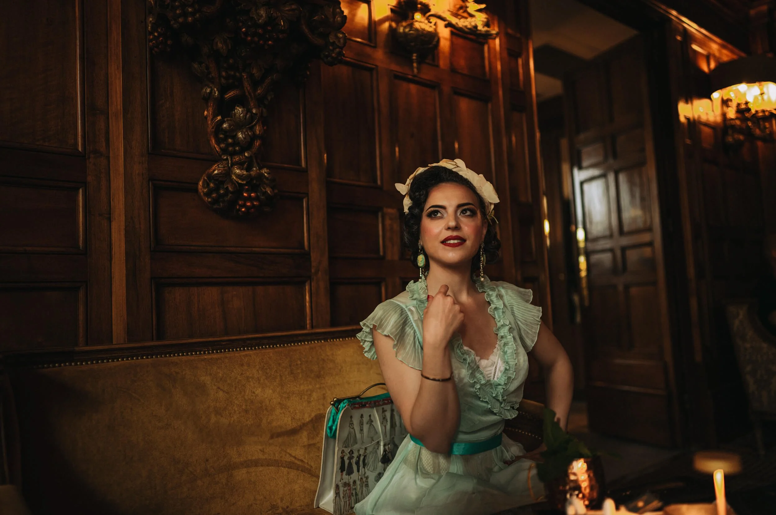Letizia in the bar of Hotel Negresco in Nice shot with Thypoch Simera 28mm f/1.4 II on Leica M11-D