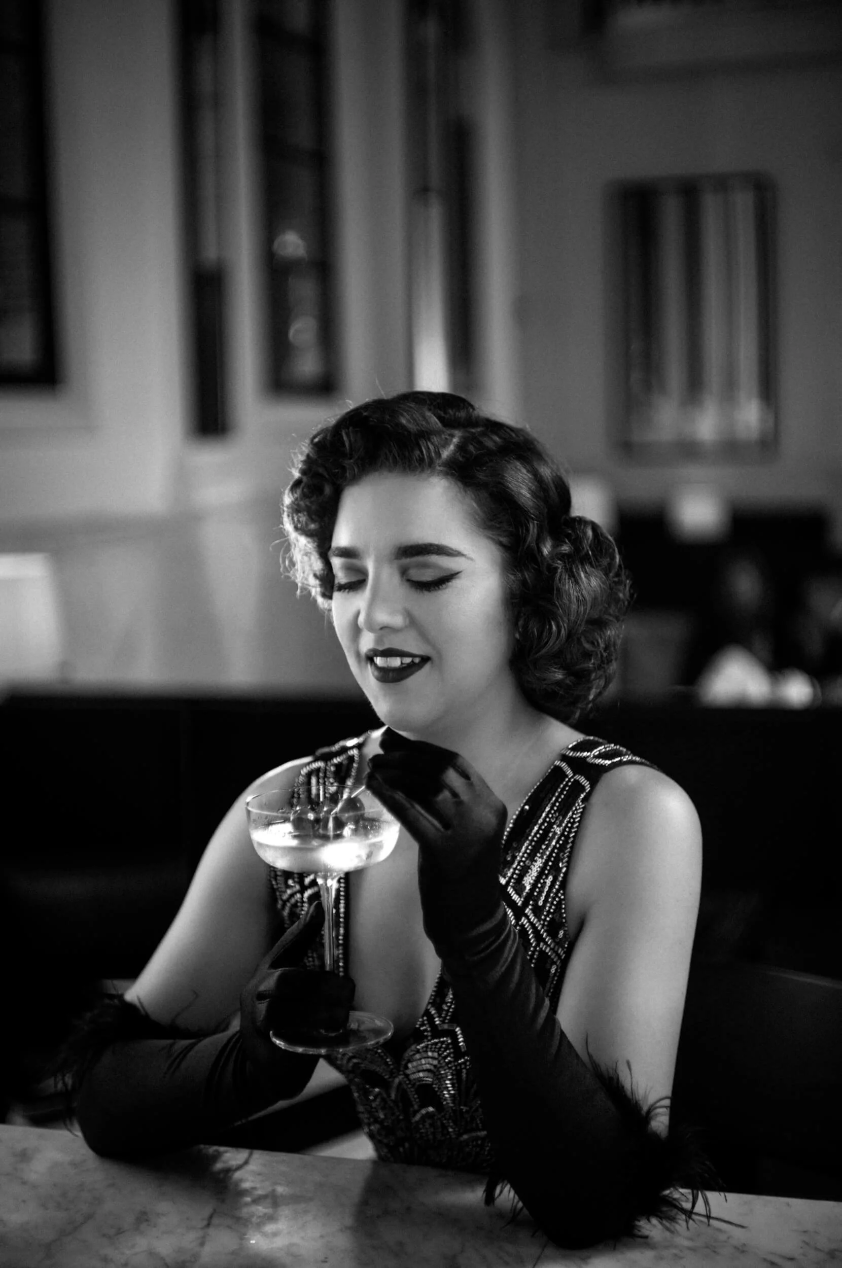 Jennifer photographed with the Leica M11 Monochrom and Light Lens Lab 50mm f/1.9 Rigid-ZS6, demonstrating smooth tonal transitions and classic black and white rendering.