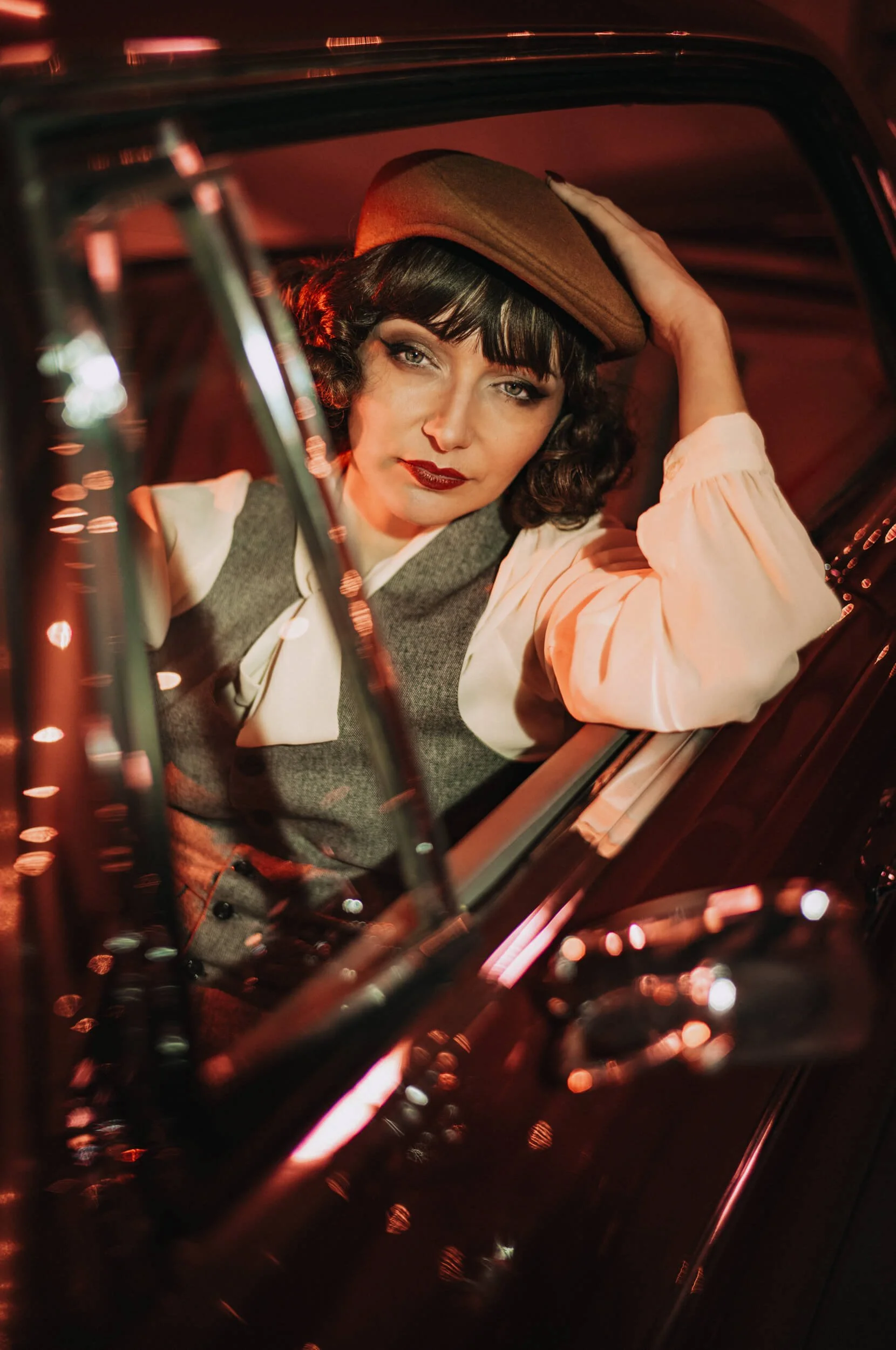 Mara de Nudée in a Mercedes -Benz 300 SE shot with Zenitar 35mm f1 on Leica M11-D review by Milan Swolfs
