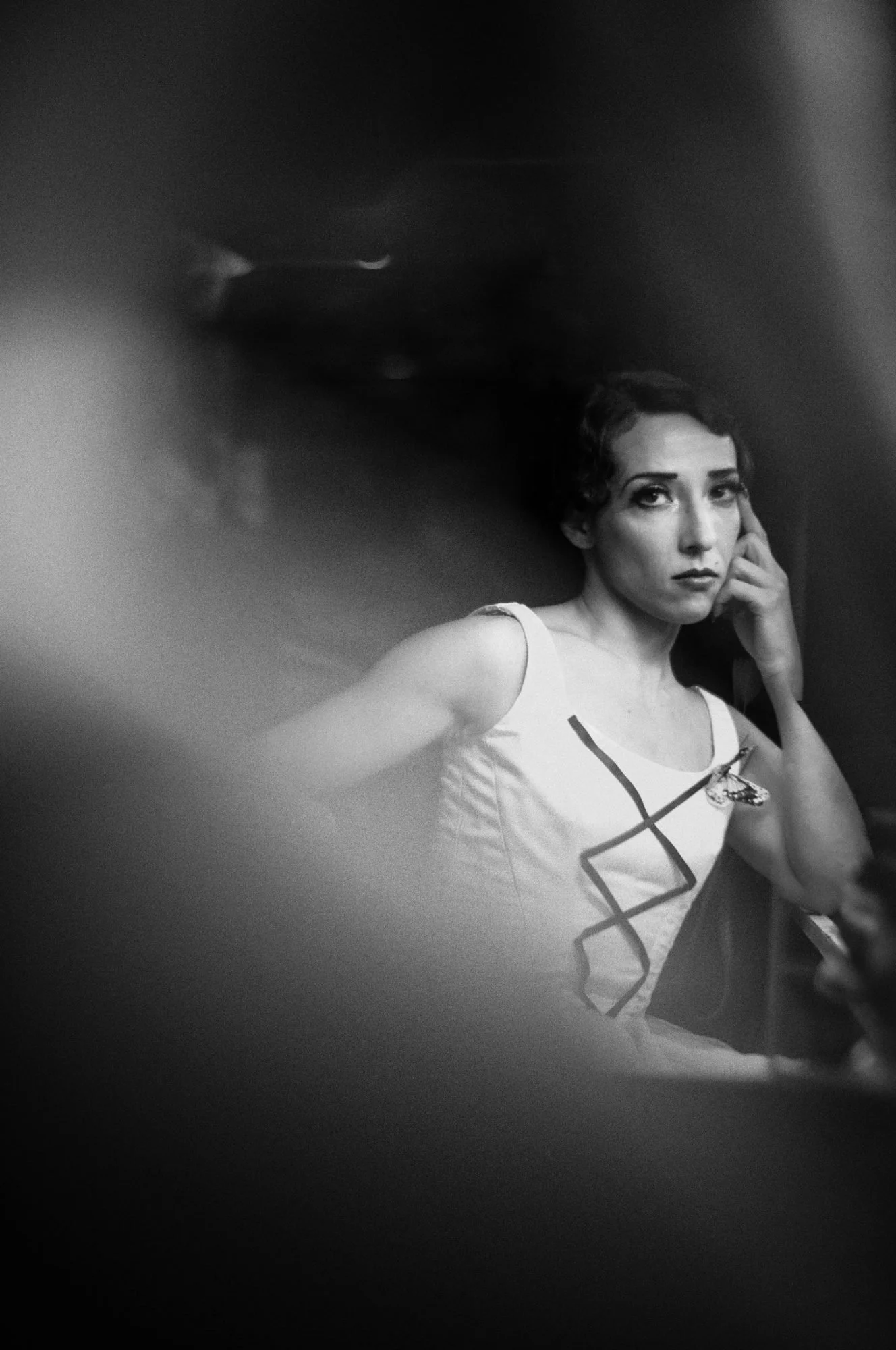 Chanelle in a ballerina-inspired portrait, photographed with the Leica M11 Monochrom and Zenitar 35mm f/1