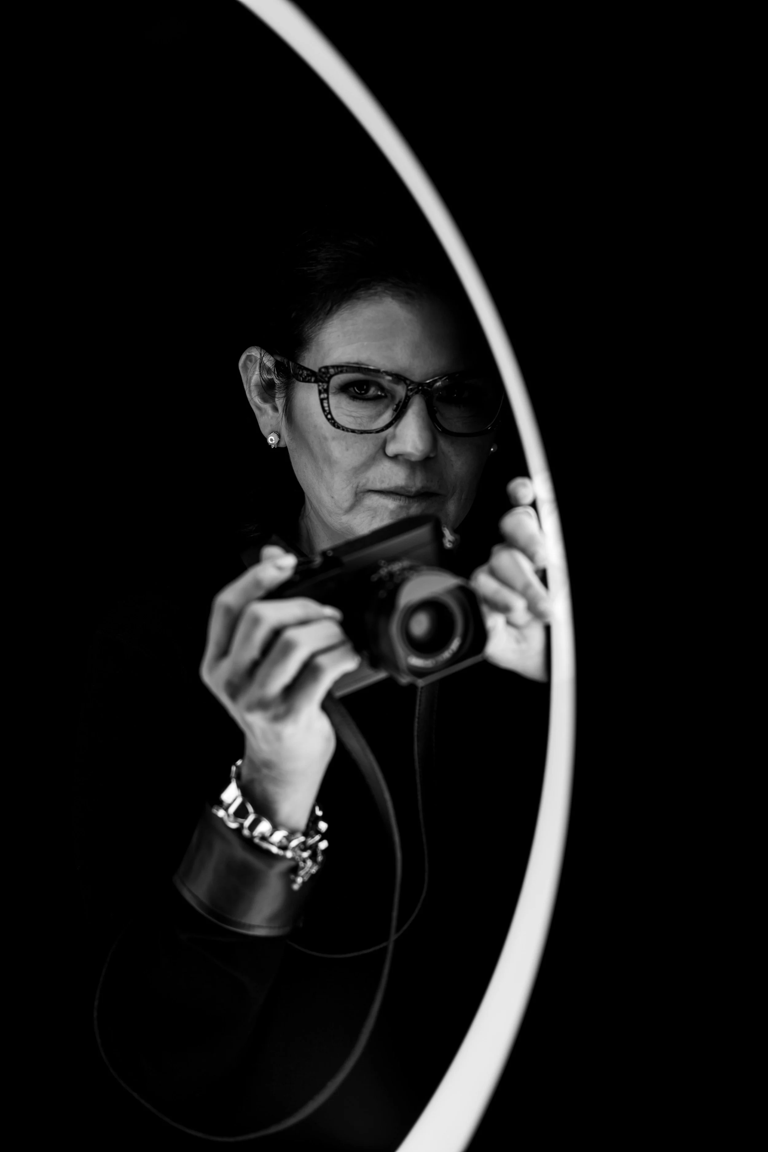 Portrait of Marcela Verschoor photographed with the original ELCAN 66mm f/2 on a Leica M10 Monochrom during the Leica Society International meeting in Wetzlar in 2023.