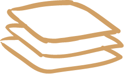 Tre fogli di carta sovrapposti di colore marrone