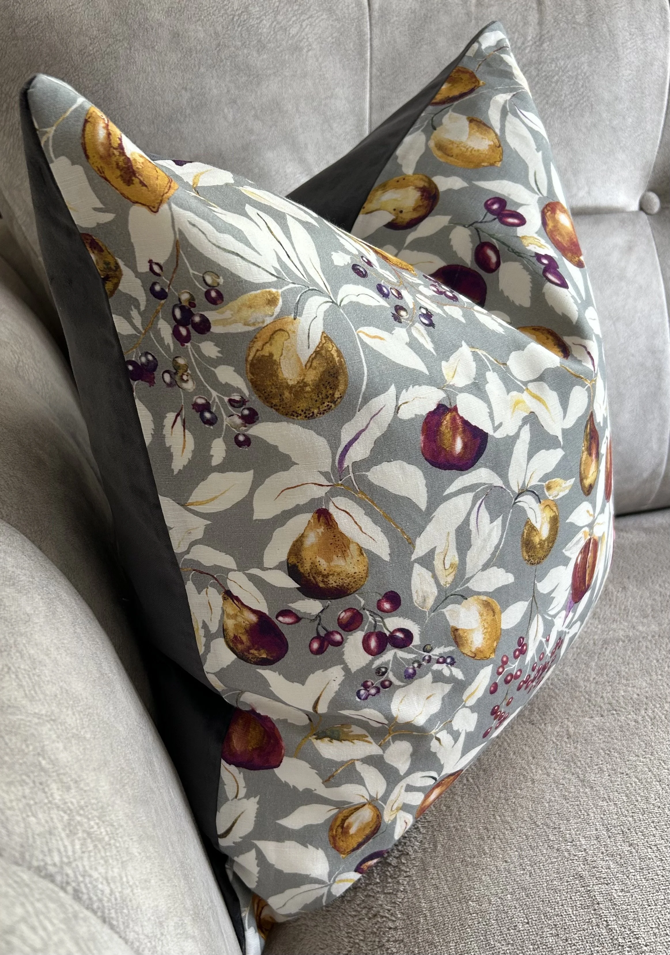 Liberty Fruit Billet, Velvet-Backed Cushion