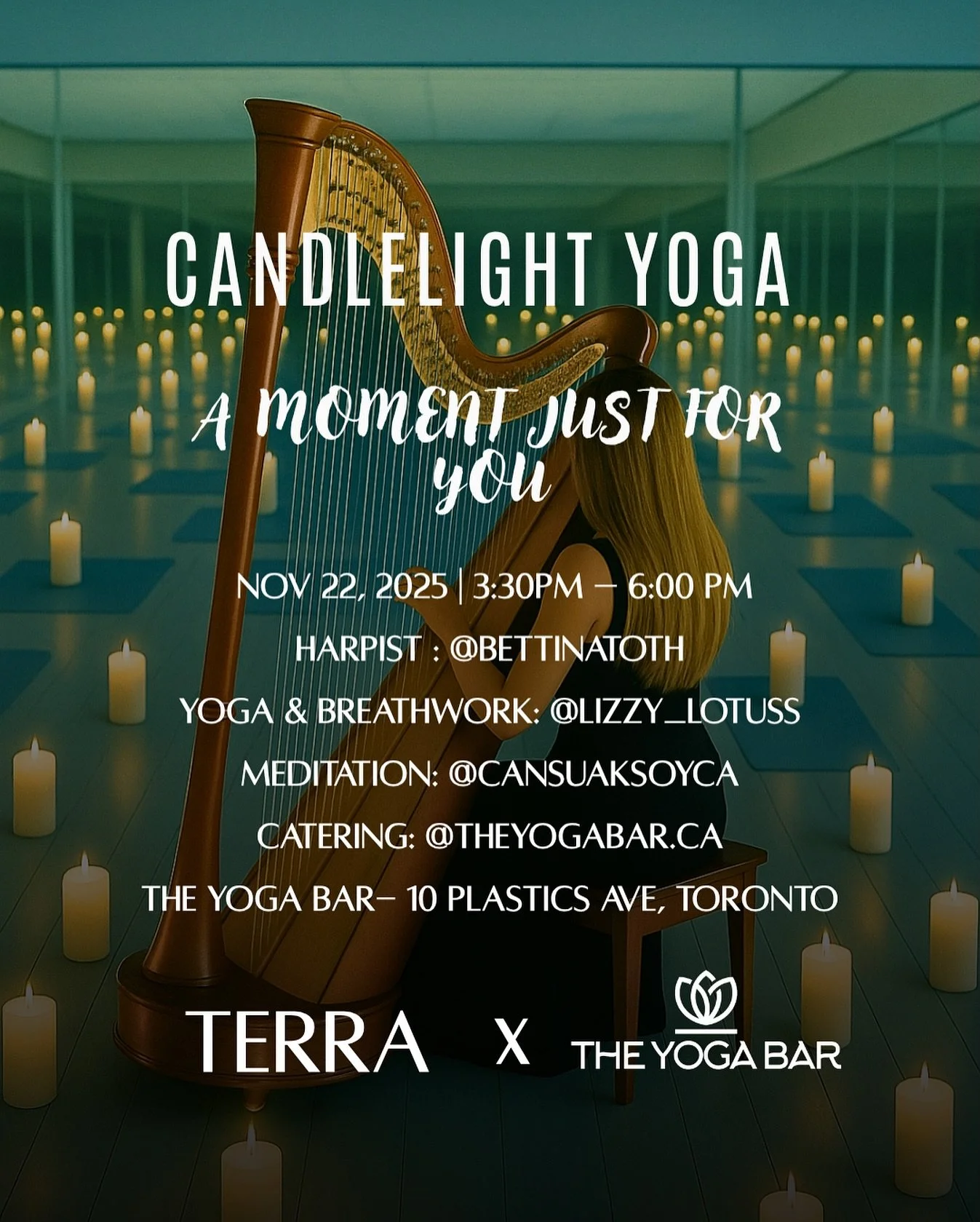 Terra x The Yoga Bar | Candlelight Yoga

When was the last time you truly valued yourself ? 
Your peace? Your breath ? Your presence? 

In a world that moves fast, take time to protect your peace.
Meet like-minded souls, move with intention, and rise