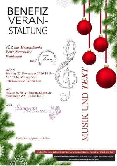 Benefiz Veranstaltung von MUT Musik und Text für das Hospiz sankt Felix und dem Verein Zusammen erreichen wir mehr e. V.