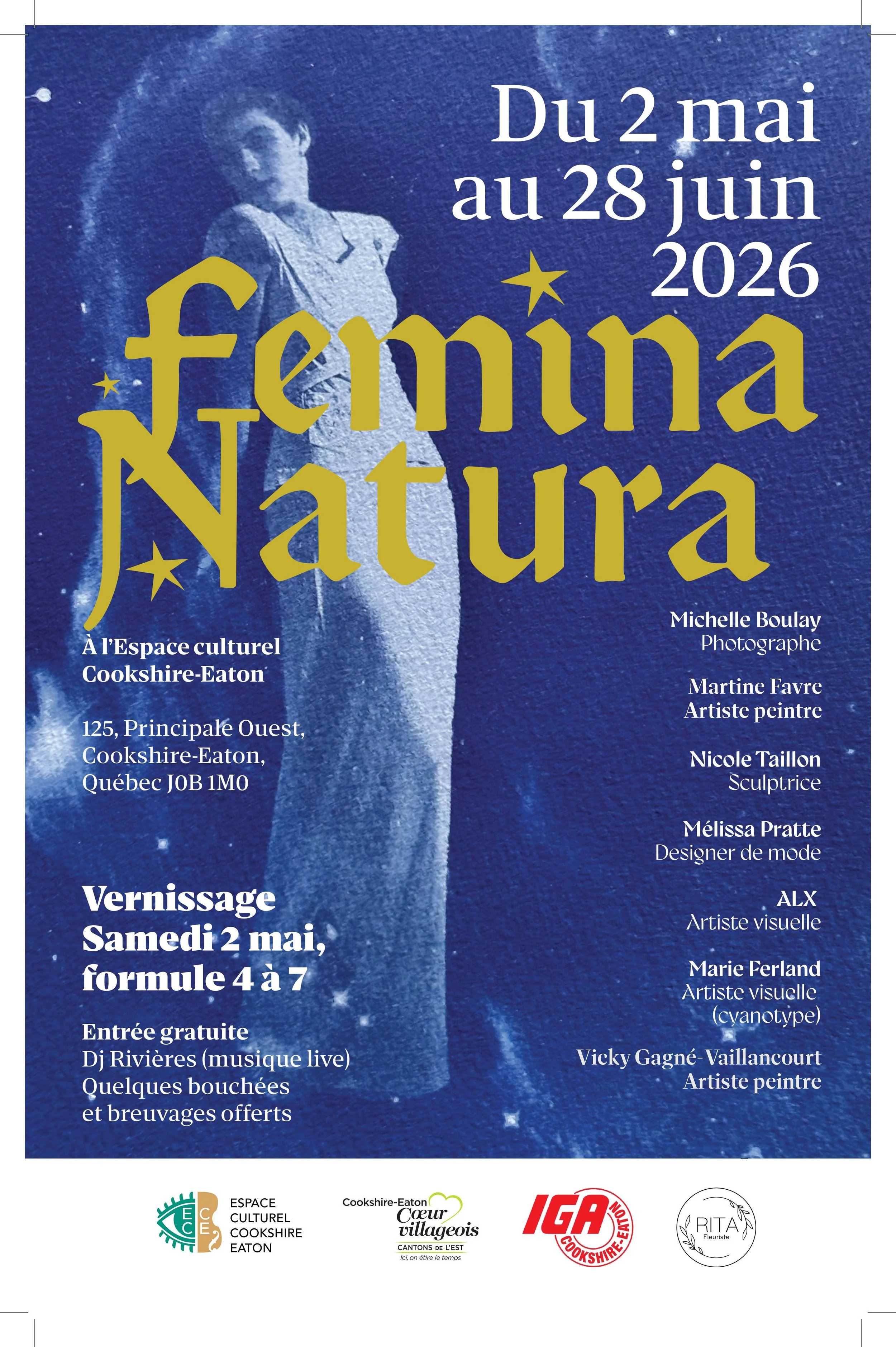 Exposition artistique collective Femina Natura à Cookshire-Eaton en Estrie.