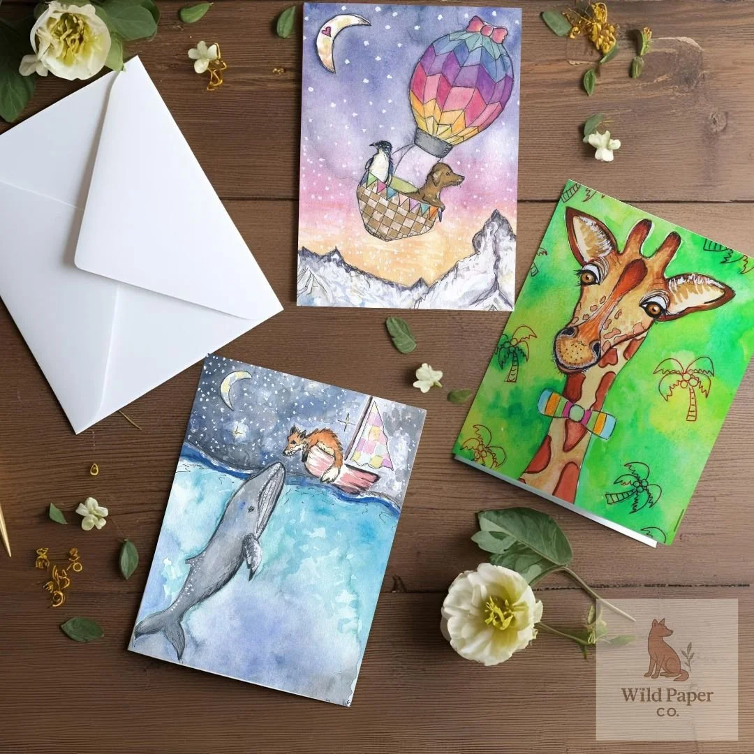 Hello friends! Welcome to Wild Paper Co. - home of thoughtfully playful cards for every moment. ✍️

We believe in snail magic, meaningful words, and the gift of giving just because.

Here's to the start of something paper-y and wonderful 💌

When was