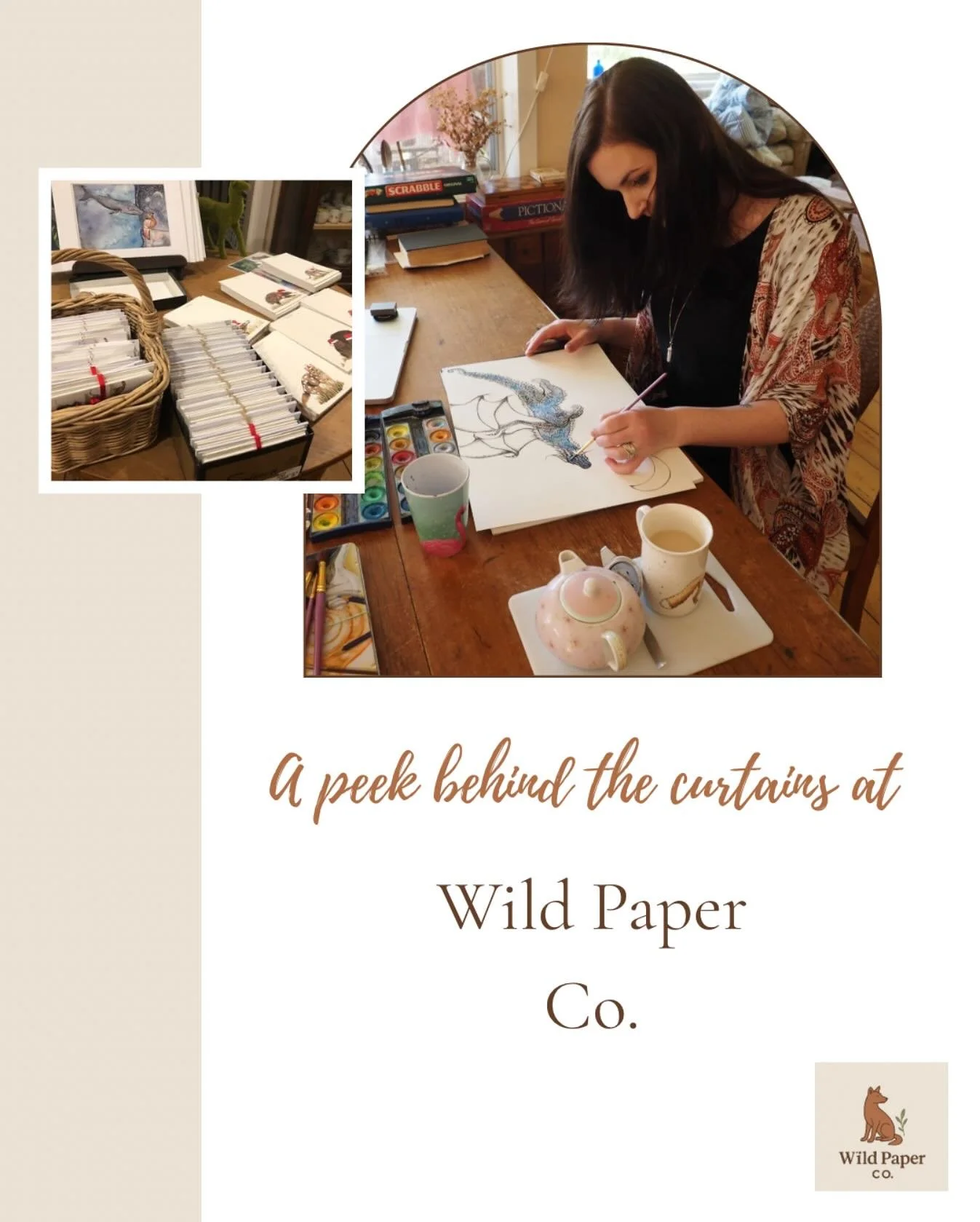 A little sneak peek into the magic-making at Wild Paper Co. 🎨

Creative moments can be messy, but they always lead to something beautiful.

#creativeprocess #behindthescenes #stationarydesign #madewithlove #greetingcards