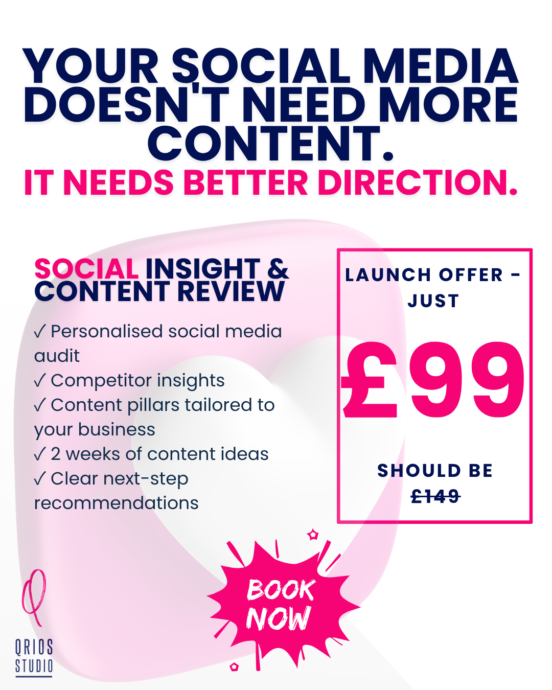 Promo image for social media insight package for just £99