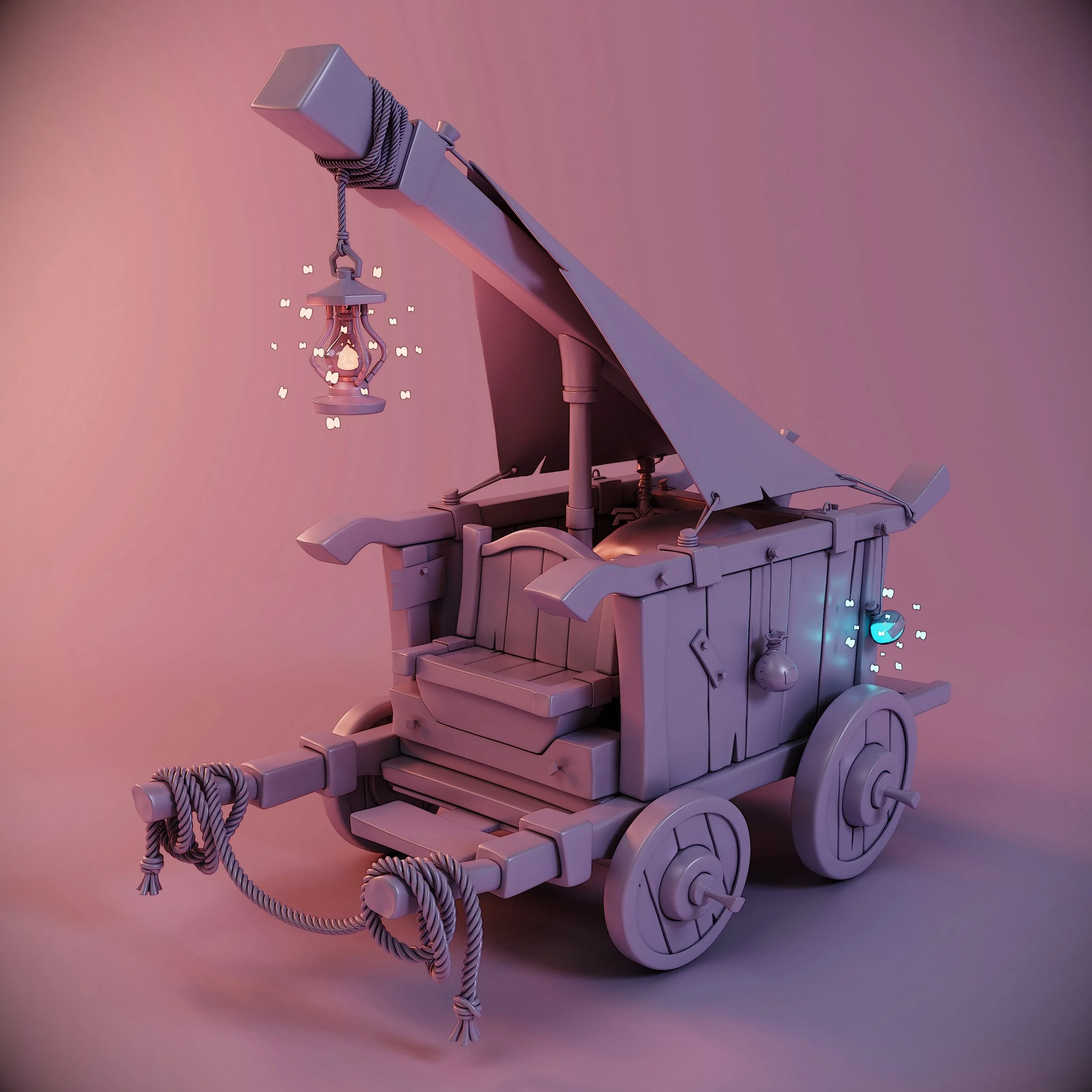 Sendarian wagon - Clay render front