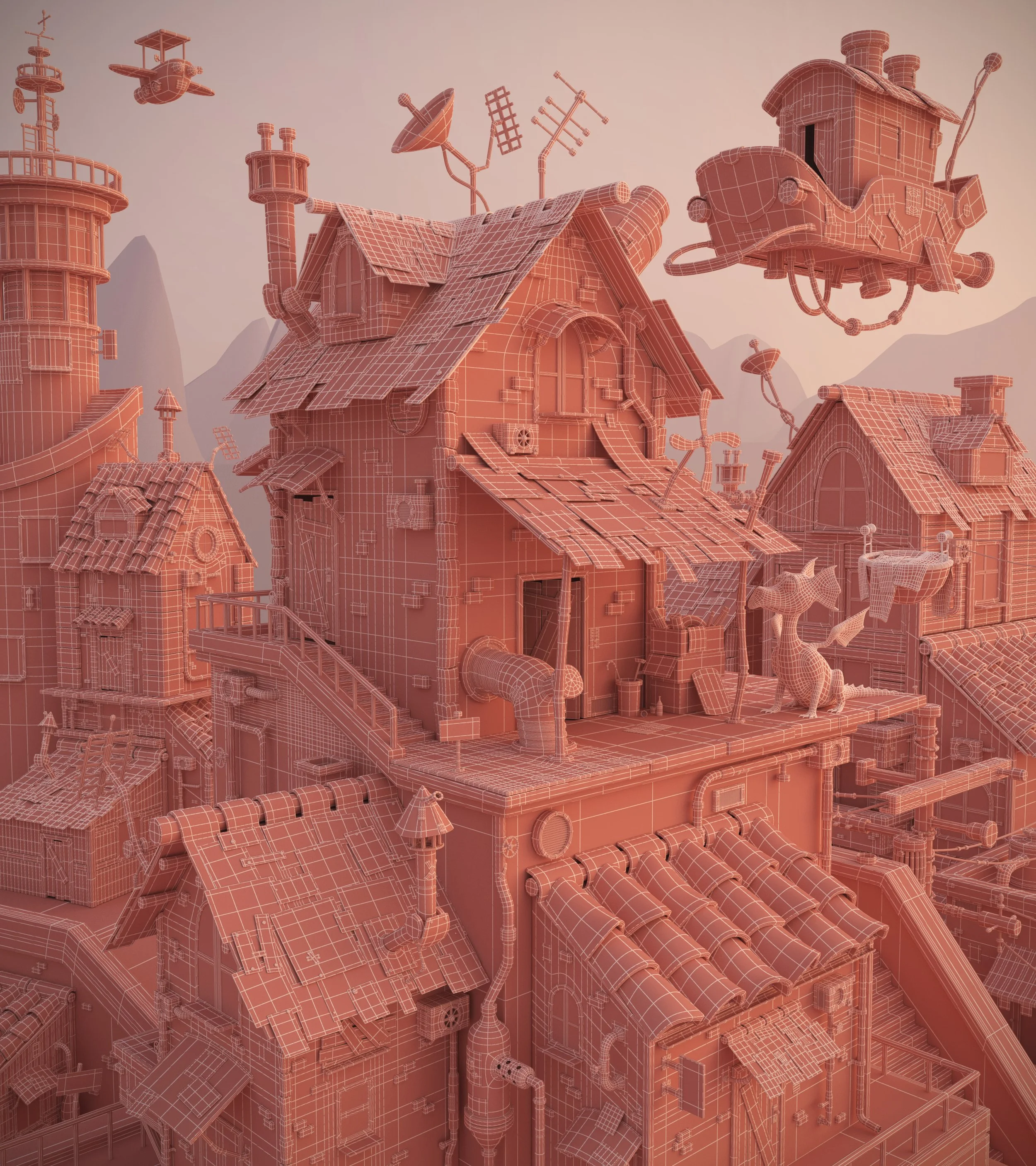 Tengoku city - EdgeClay render