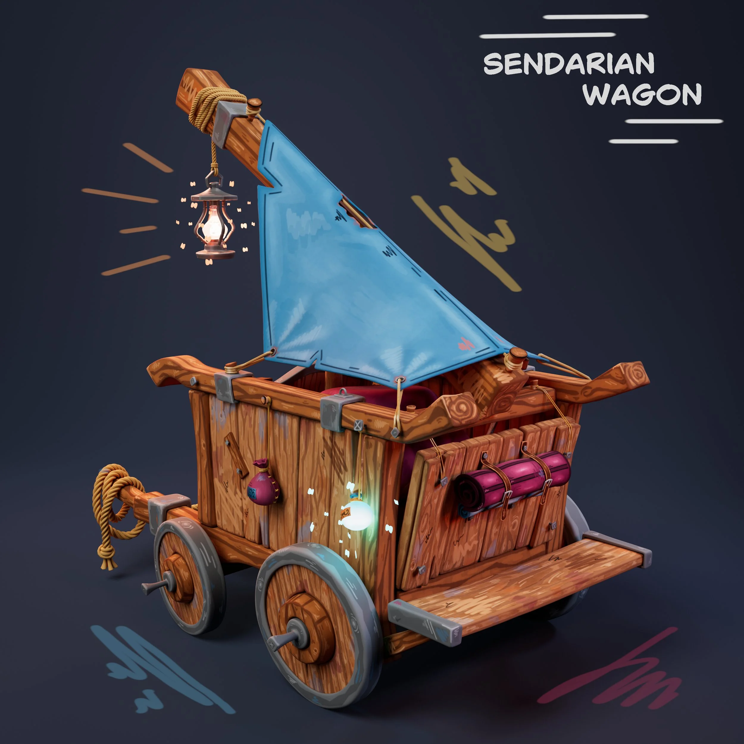 Sendarian wagon - Color render back